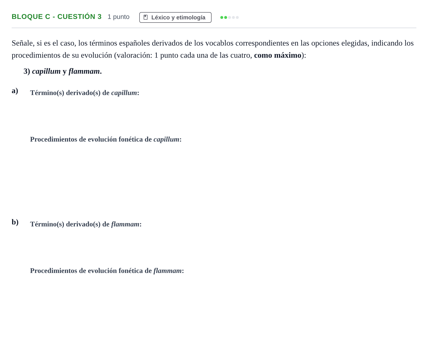 Enunciado: Bloque C - Cuestión 3 · Latín II PAU Andalucía Examen 4 2020