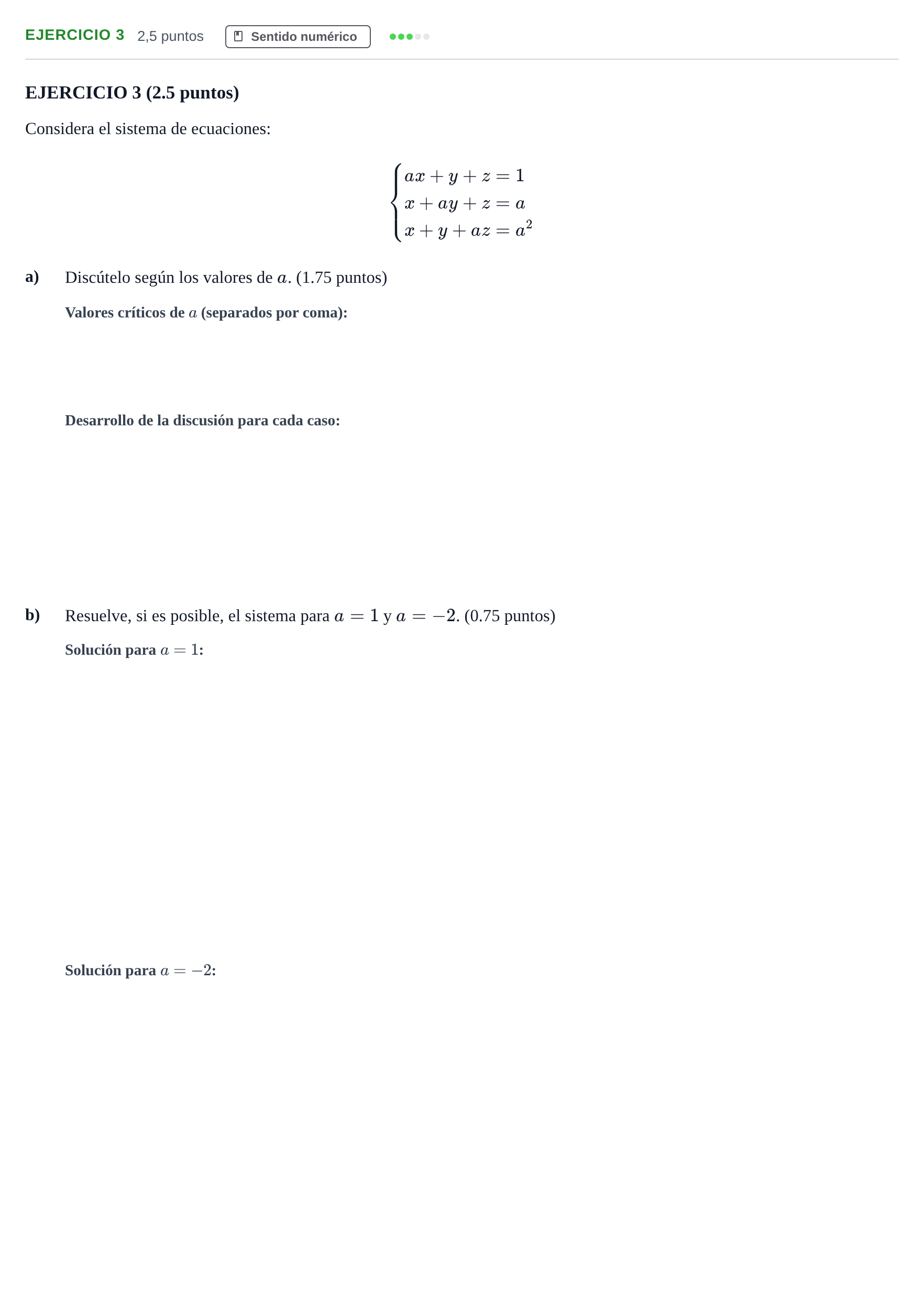 Enunciado: EJERCICIO 3 · Matemáticas II PAU Andalucía Examen 2 2020