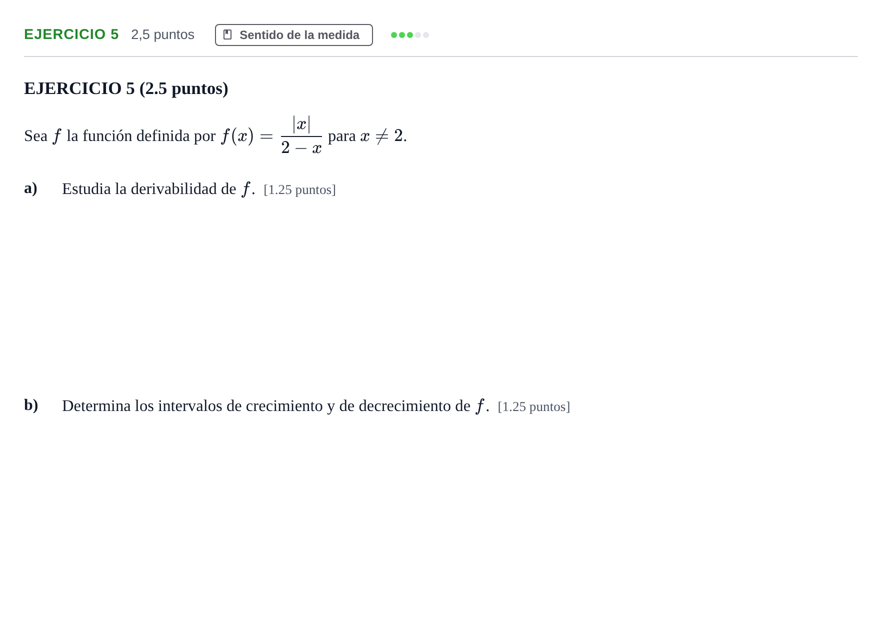 Enunciado: EJERCICIO 5 · Matemáticas II PAU Andalucía Examen 2 2020