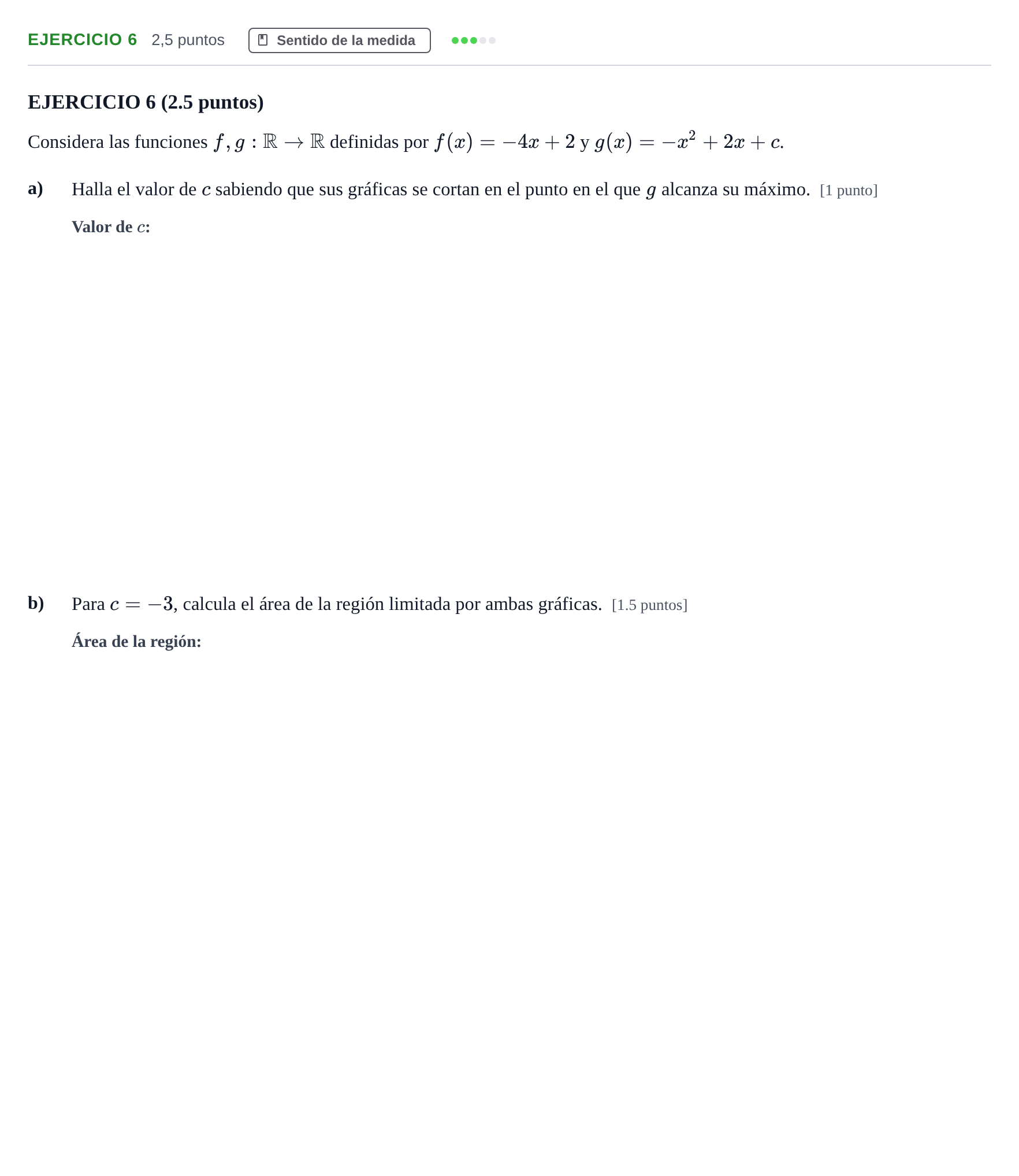 Enunciado: EJERCICIO 6 · Matemáticas II PAU Andalucía Examen 2 2020