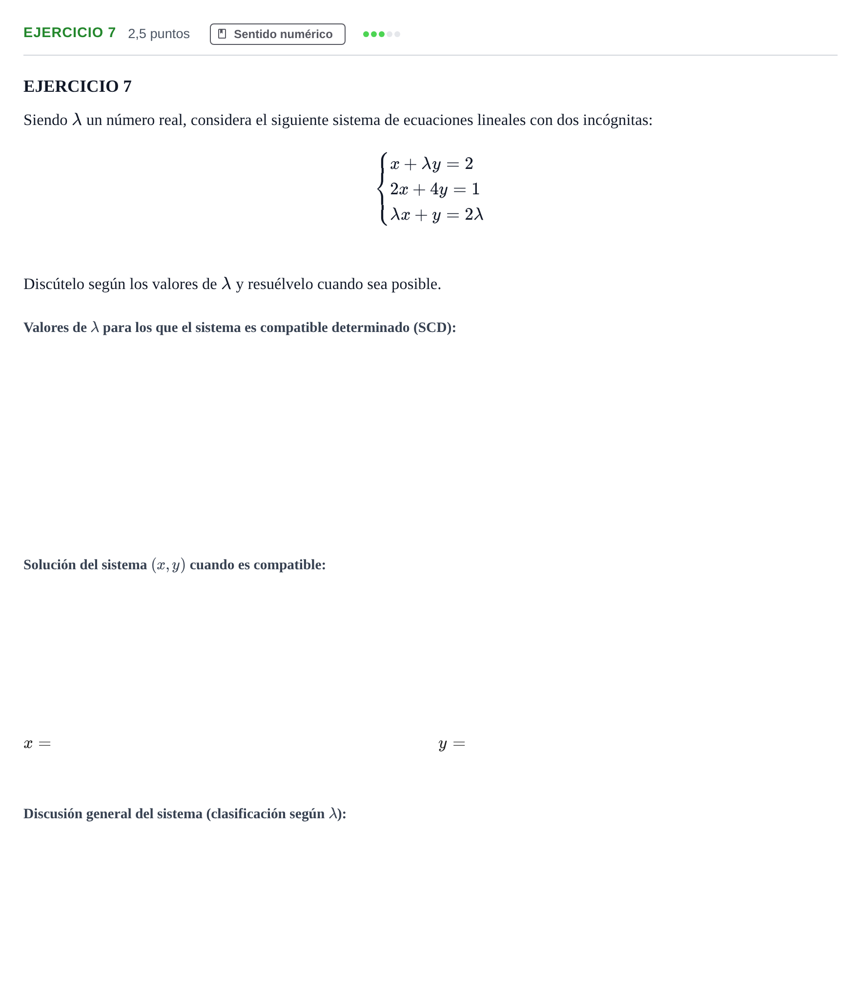 Enunciado: Ejercicio 7 · Matemáticas II PAU Andalucía Examen 1 2020