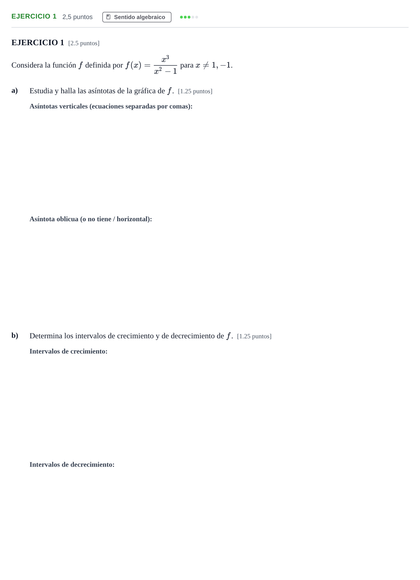Enunciado: EJERCICIO 1 · Matemáticas II PAU Andalucía Examen 3 2020