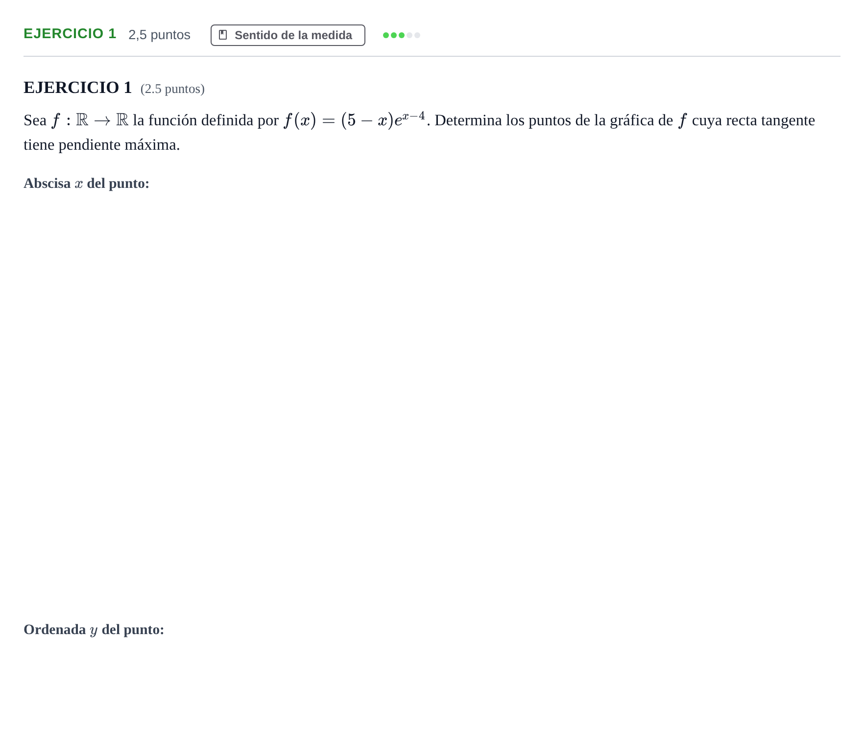 Enunciado: EJERCICIO 1 · Matemáticas II PAU Andalucía Examen 5 2020