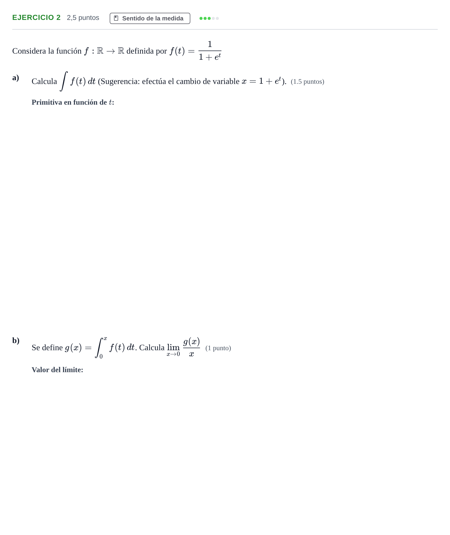 Enunciado: EJERCICIO 2 · Matemáticas II PAU Andalucía Examen 5 2020