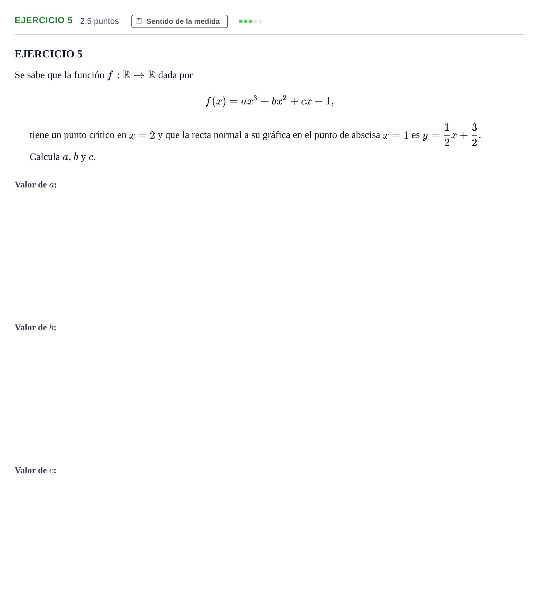 Enunciado: EJERCICIO 5 · Matemáticas II PAU Andalucía Examen 5 2020