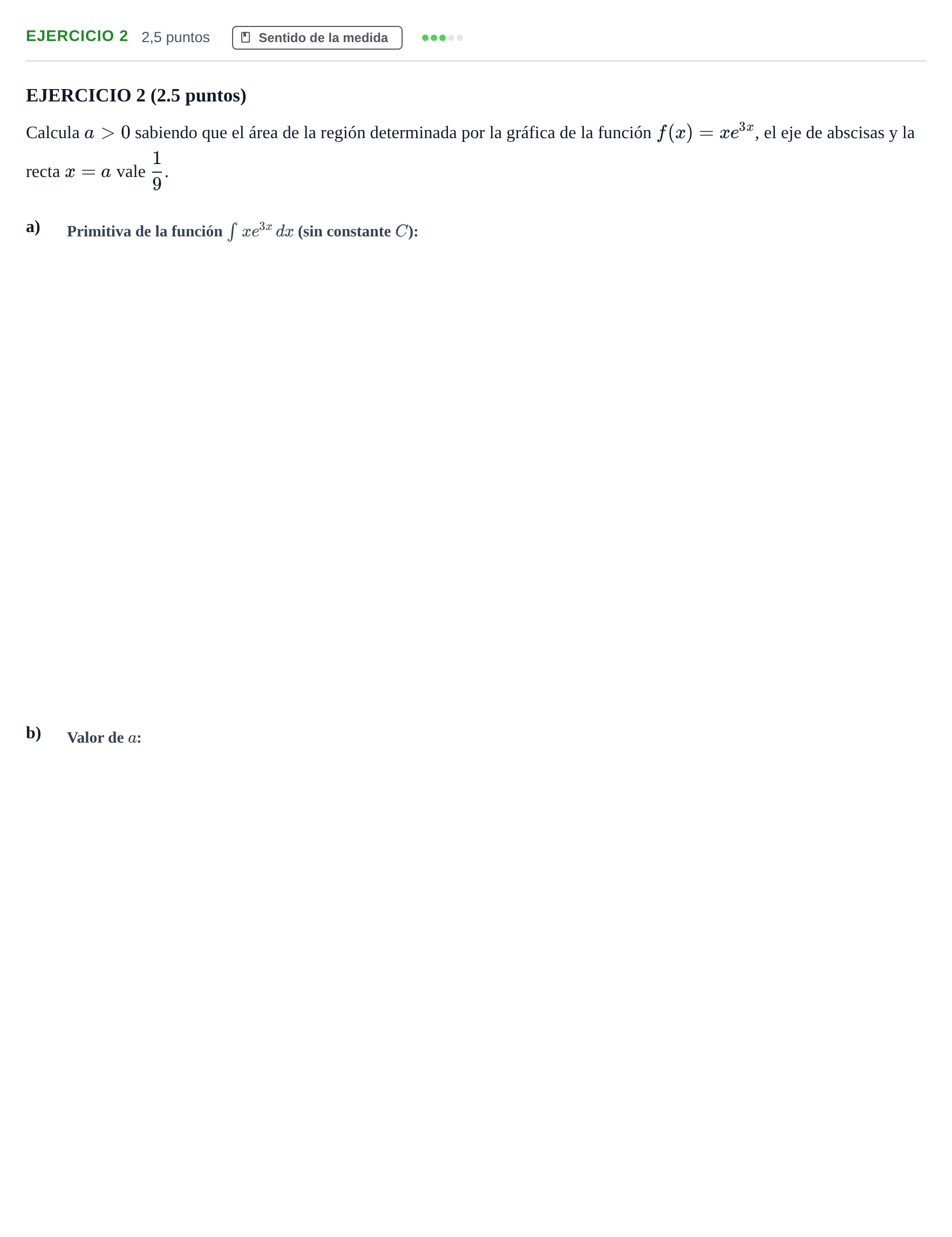 Enunciado: Ejercicio 2 · Matemáticas II PAU Andalucía Examen 6 2020