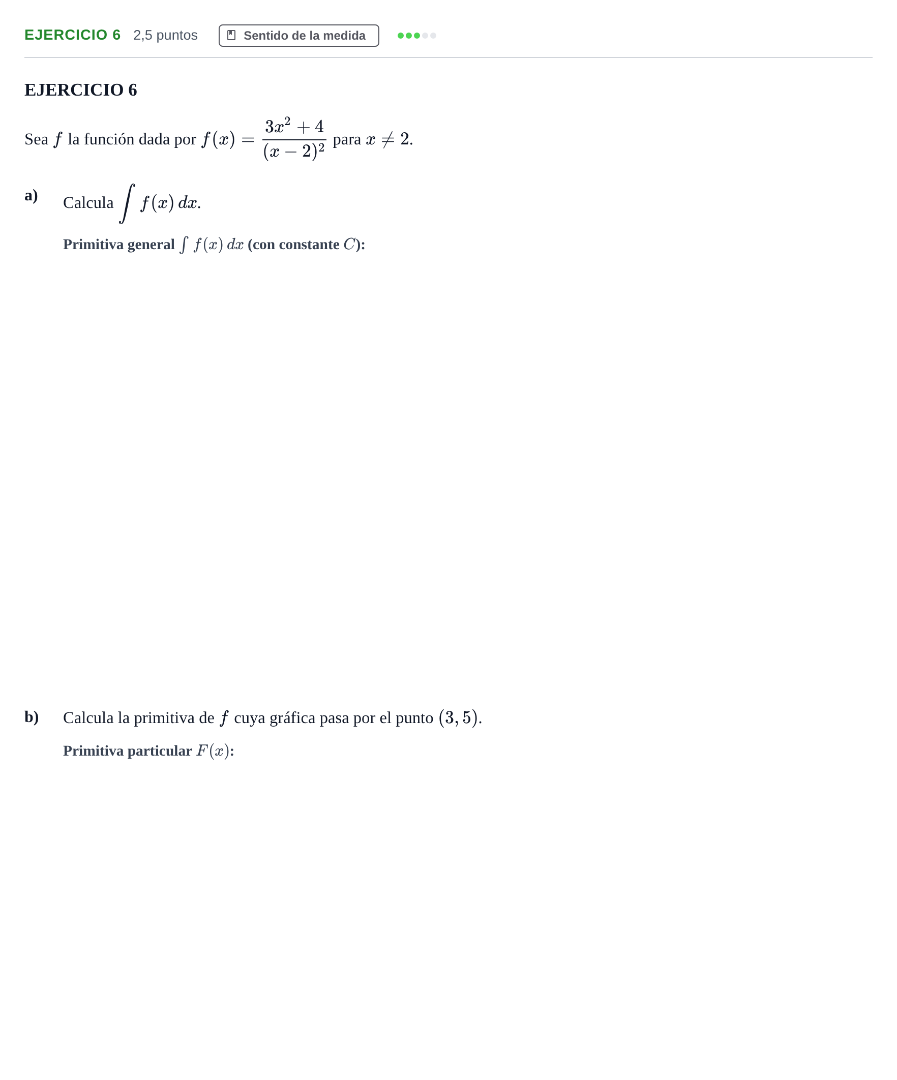 Enunciado: Ejercicio 6 · Matemáticas II PAU Andalucía Examen 6 2020