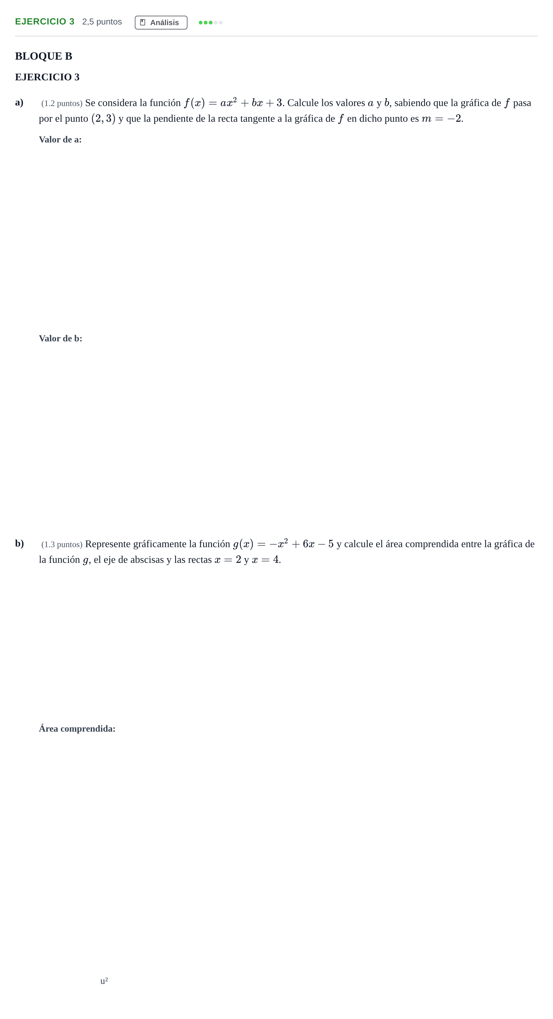 Enunciado: Ejercicio 3 · Matemáticas aplicadas a las Ciencias Sociales II PAU Andalucía Examen B 2020