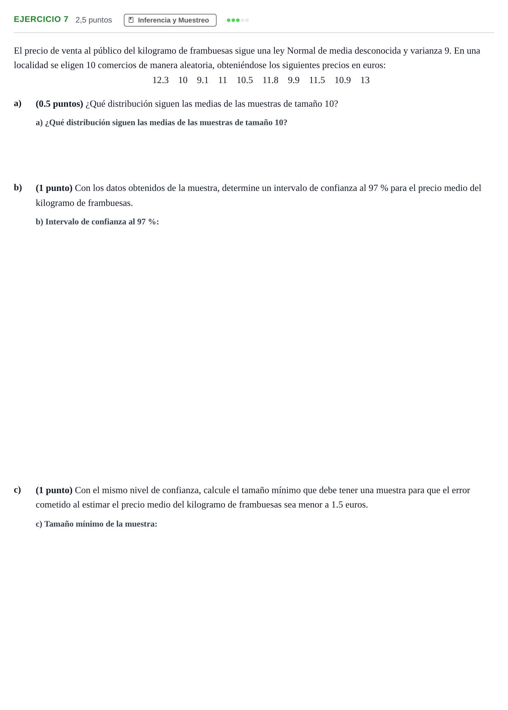 Enunciado: Ejercicio 7 · Matemáticas aplicadas a las Ciencias Sociales II PAU Andalucía Examen B 2020