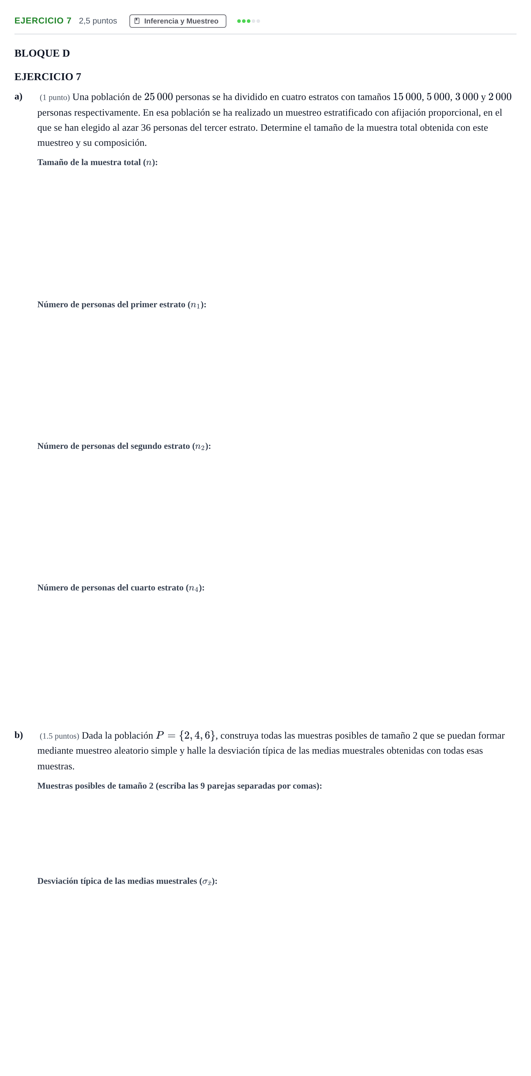 Enunciado: EJERCICIO 7 · Matemáticas aplicadas a las Ciencias Sociales II PAU Andalucía Examen A 2020
