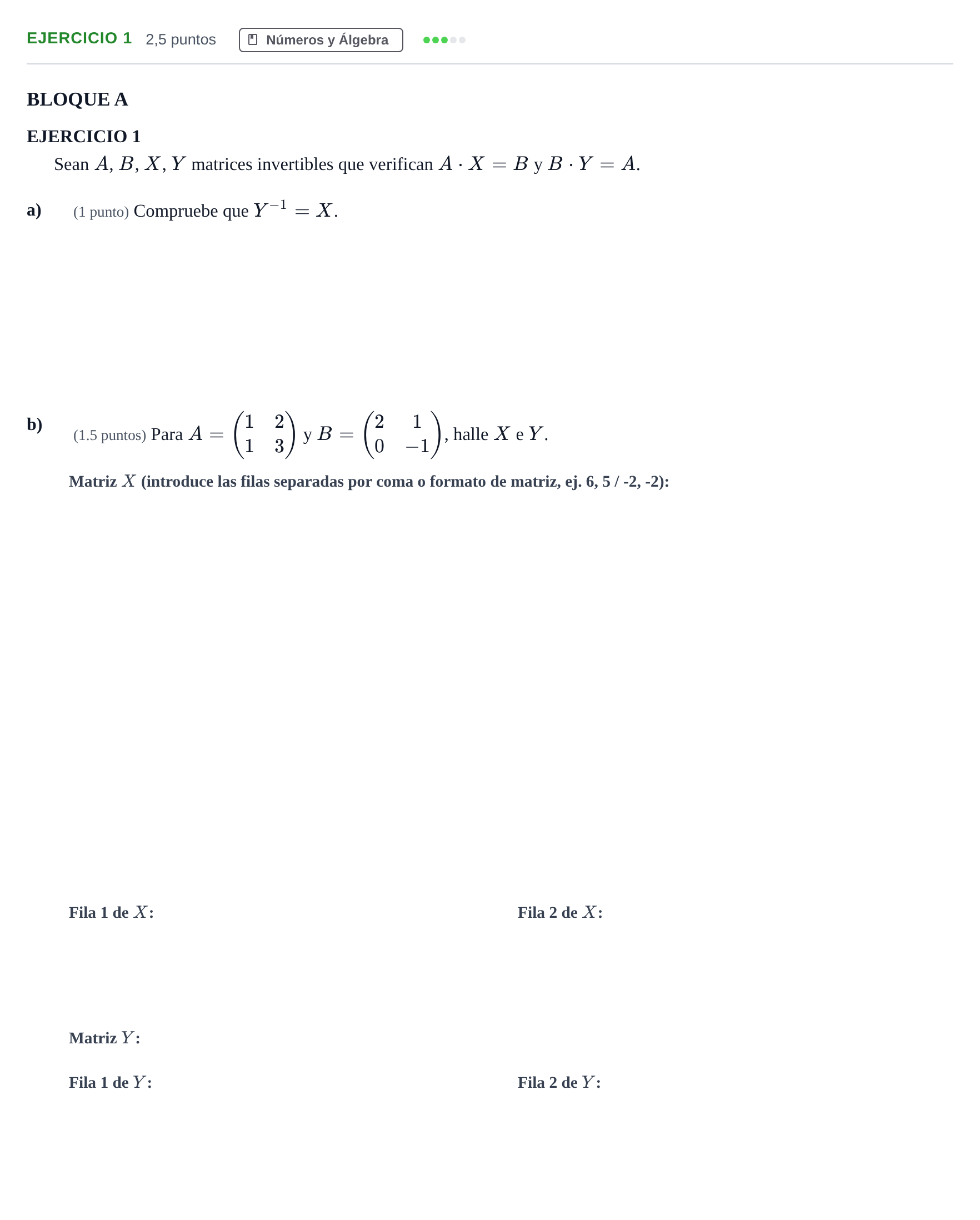 Enunciado: Ejercicio 1 · Matemáticas aplicadas a las Ciencias Sociales II PAU Andalucía Examen C 2020