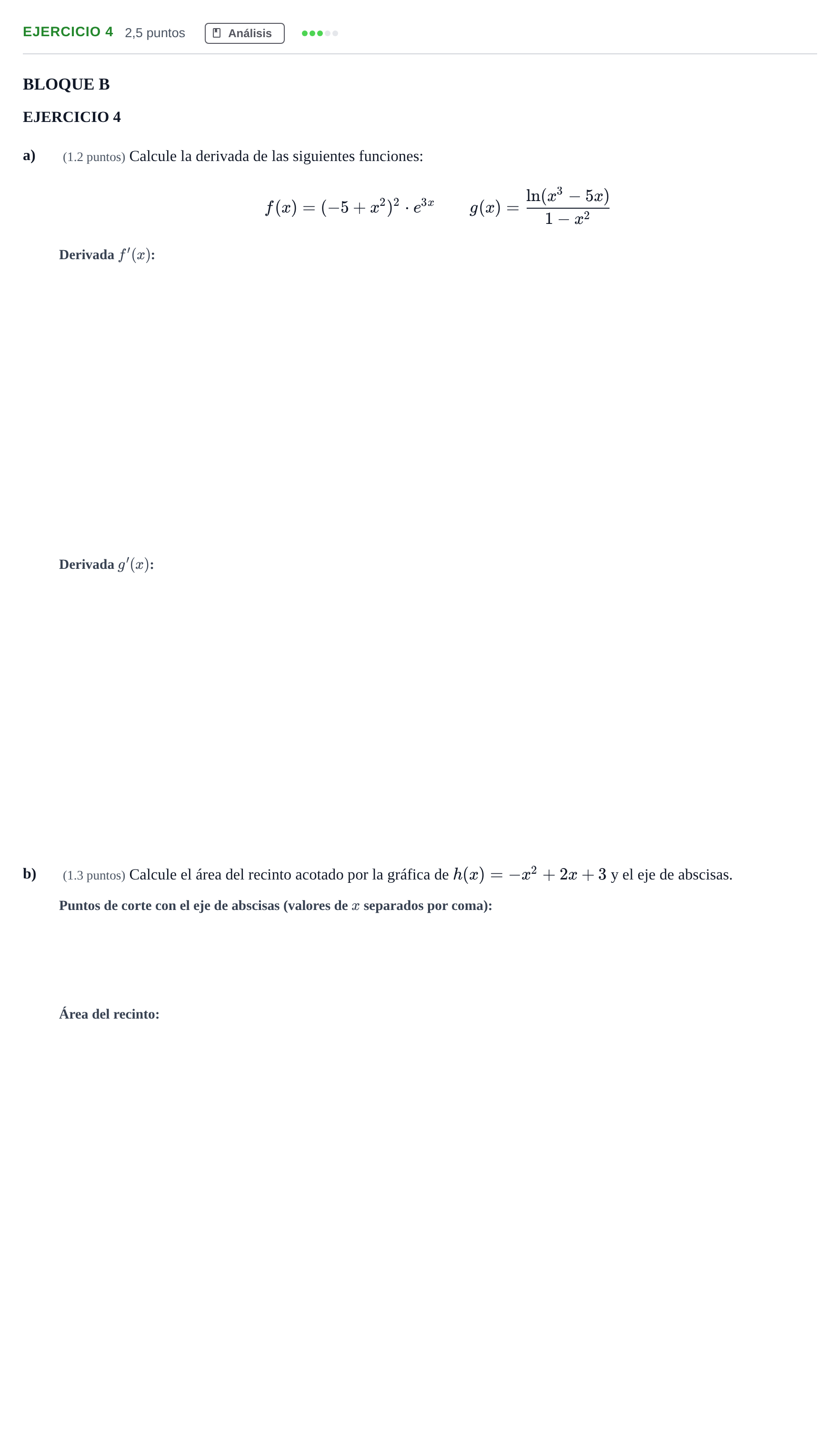 Enunciado: Ejercicio 4 · Matemáticas aplicadas a las Ciencias Sociales II PAU Andalucía Examen C 2020