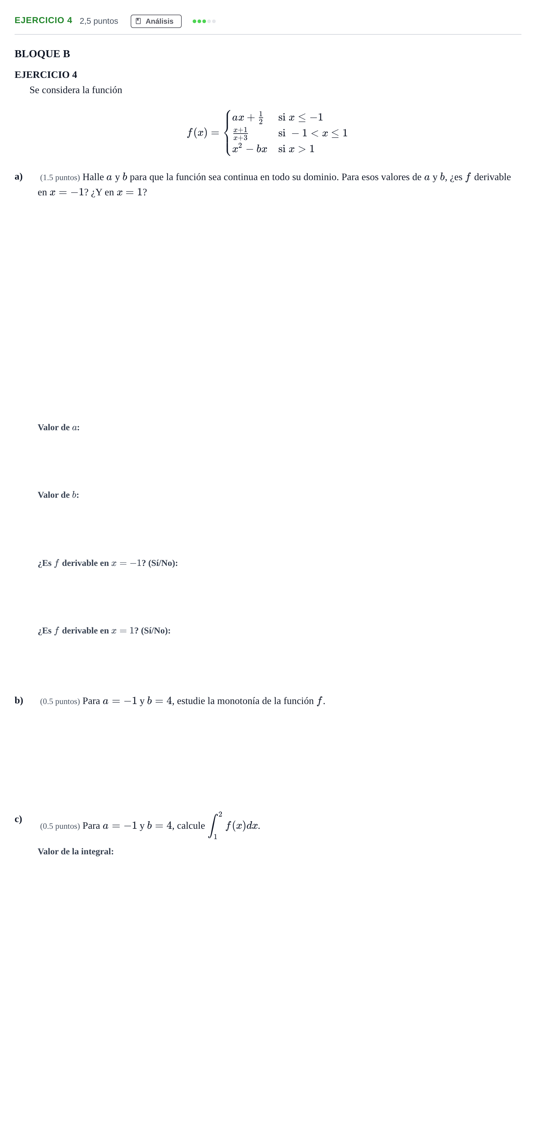 Enunciado: Ejercicio 4 · Matemáticas aplicadas a las Ciencias Sociales II PAU Andalucía Examen D 2020