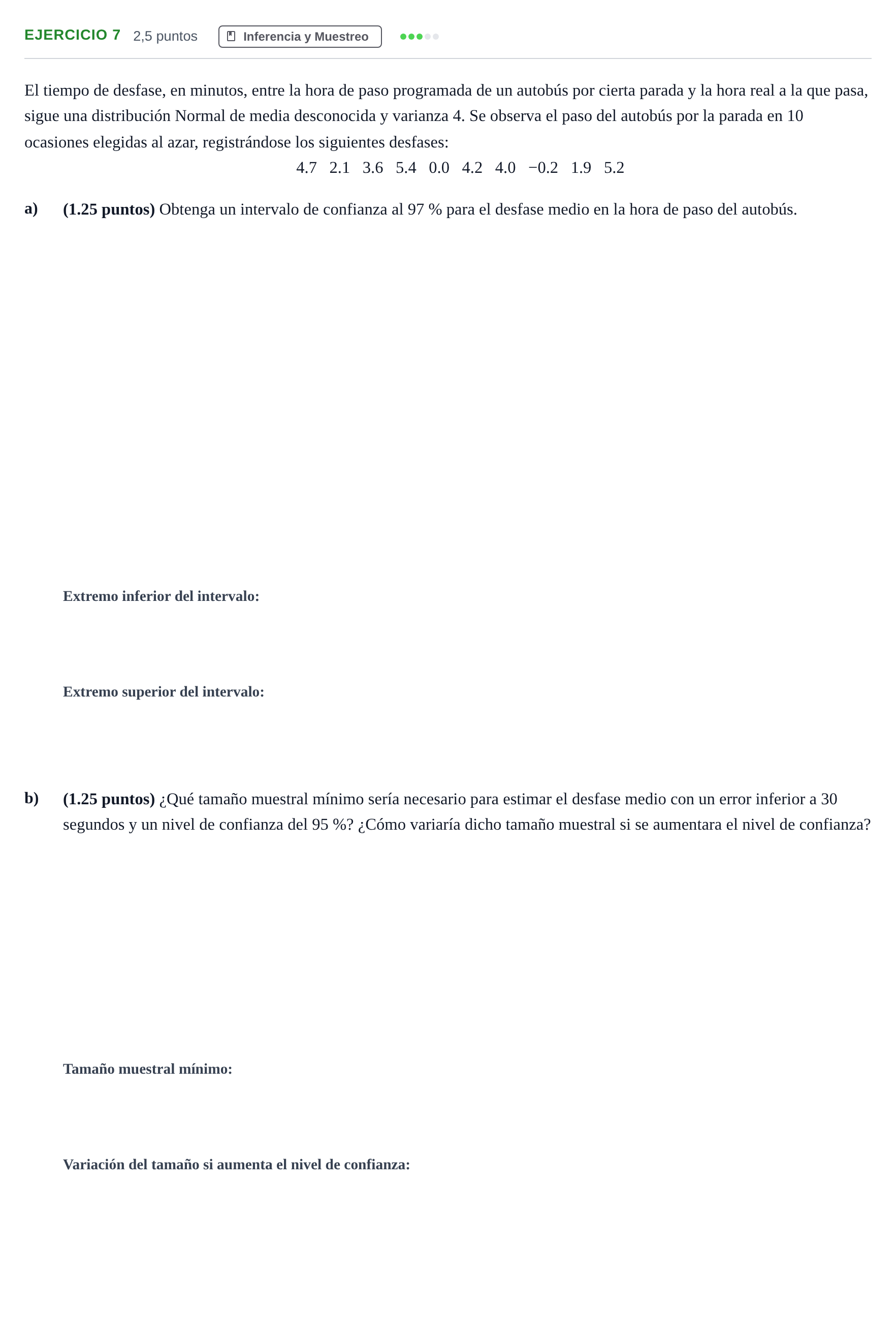 Enunciado: Ejercicio 7 · Matemáticas aplicadas a las Ciencias Sociales II PAU Andalucía Examen E 2020