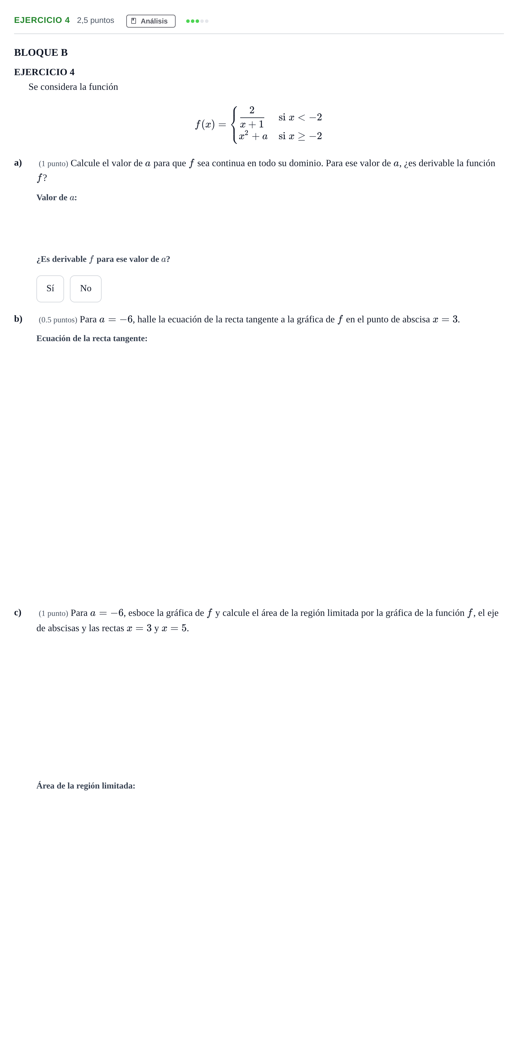 Enunciado: Ejercicio 4 · Matemáticas aplicadas a las Ciencias Sociales II PAU Andalucía Examen F 2020
