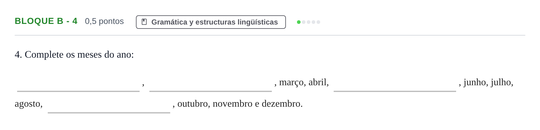 Enunciado: Bloque B - 4 · Portugués PAU Andalucía Examen 2 2020