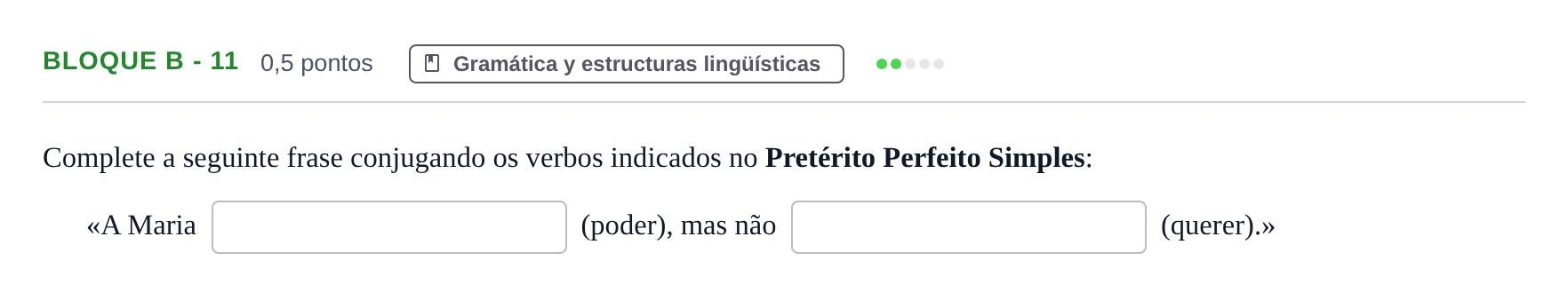 Enunciado: Bloque B - 11 · Portugués PAU Andalucía Examen 3 2020