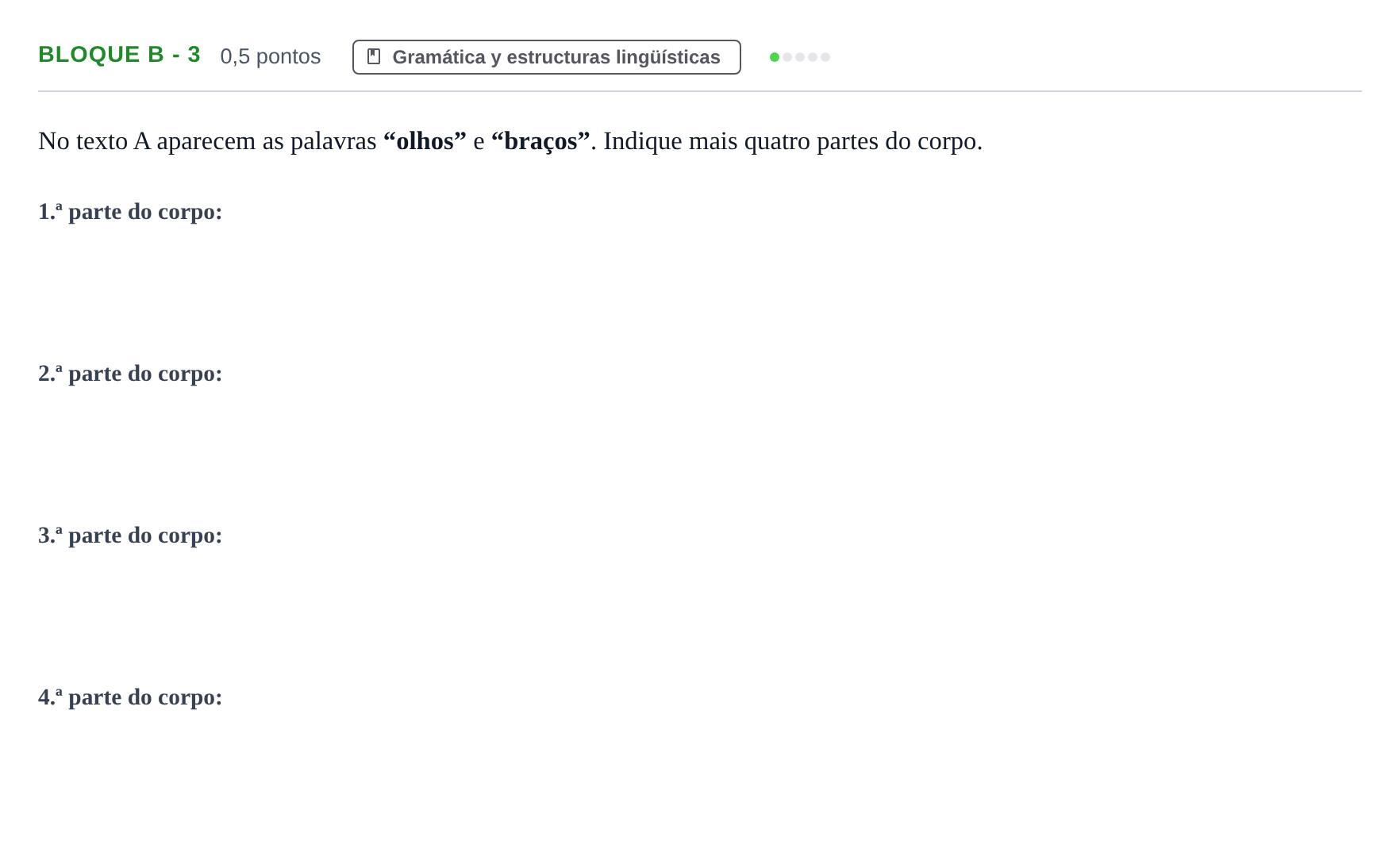 Enunciado: Bloque B - 3 · Portugués PAU Andalucía Examen 3 2020