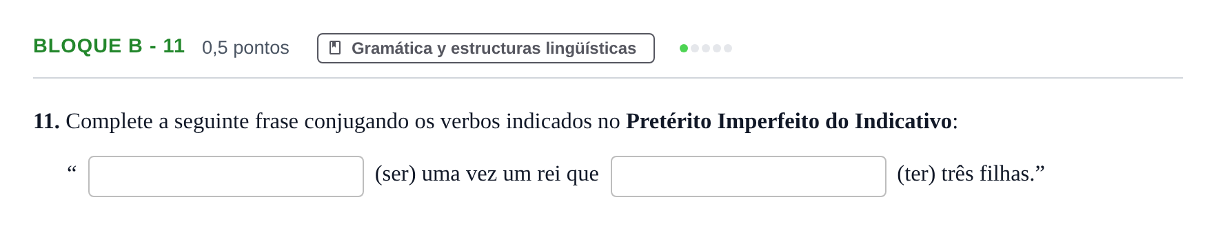 Enunciado: Bloque B - 11 · Portugués PAU Andalucía Examen 4 2020