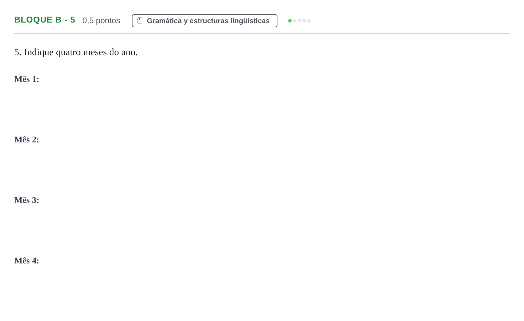 Enunciado: Bloque B - 5 · Portugués PAU Andalucía Examen 4 2020