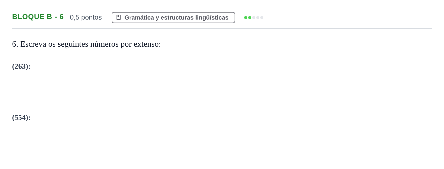 Enunciado: Bloque B - 6 · Portugués PAU Andalucía Examen 4 2020