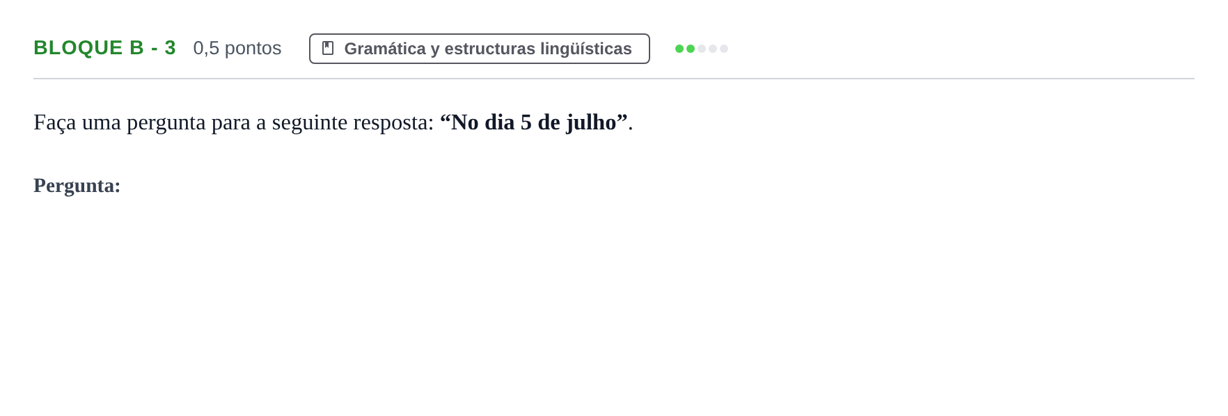 Enunciado: Bloque B - 3 · Portugués PAU Andalucía Examen 6 2020