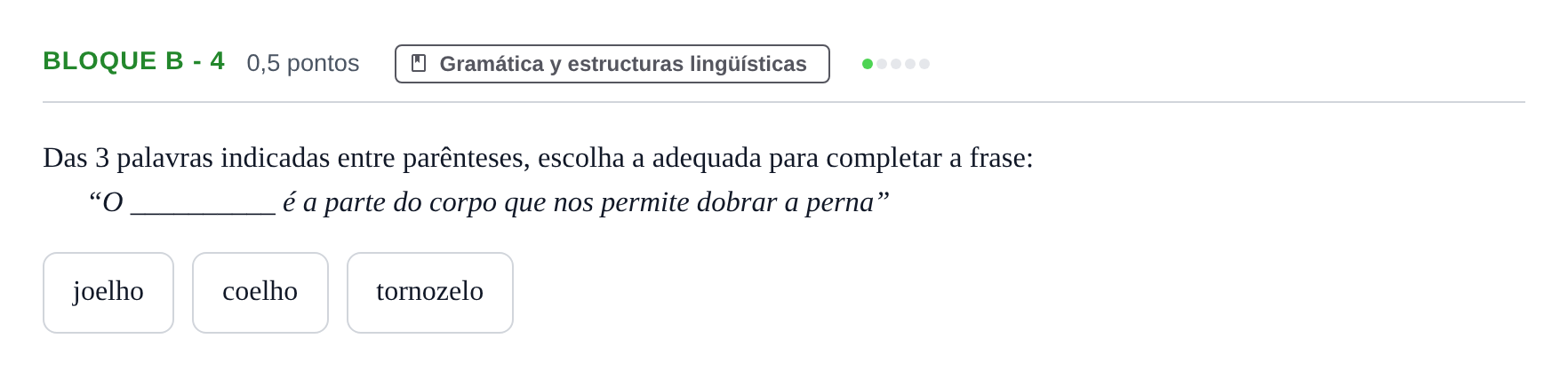 Enunciado: Bloque B - 4 · Portugués PAU Andalucía Examen 7 2020