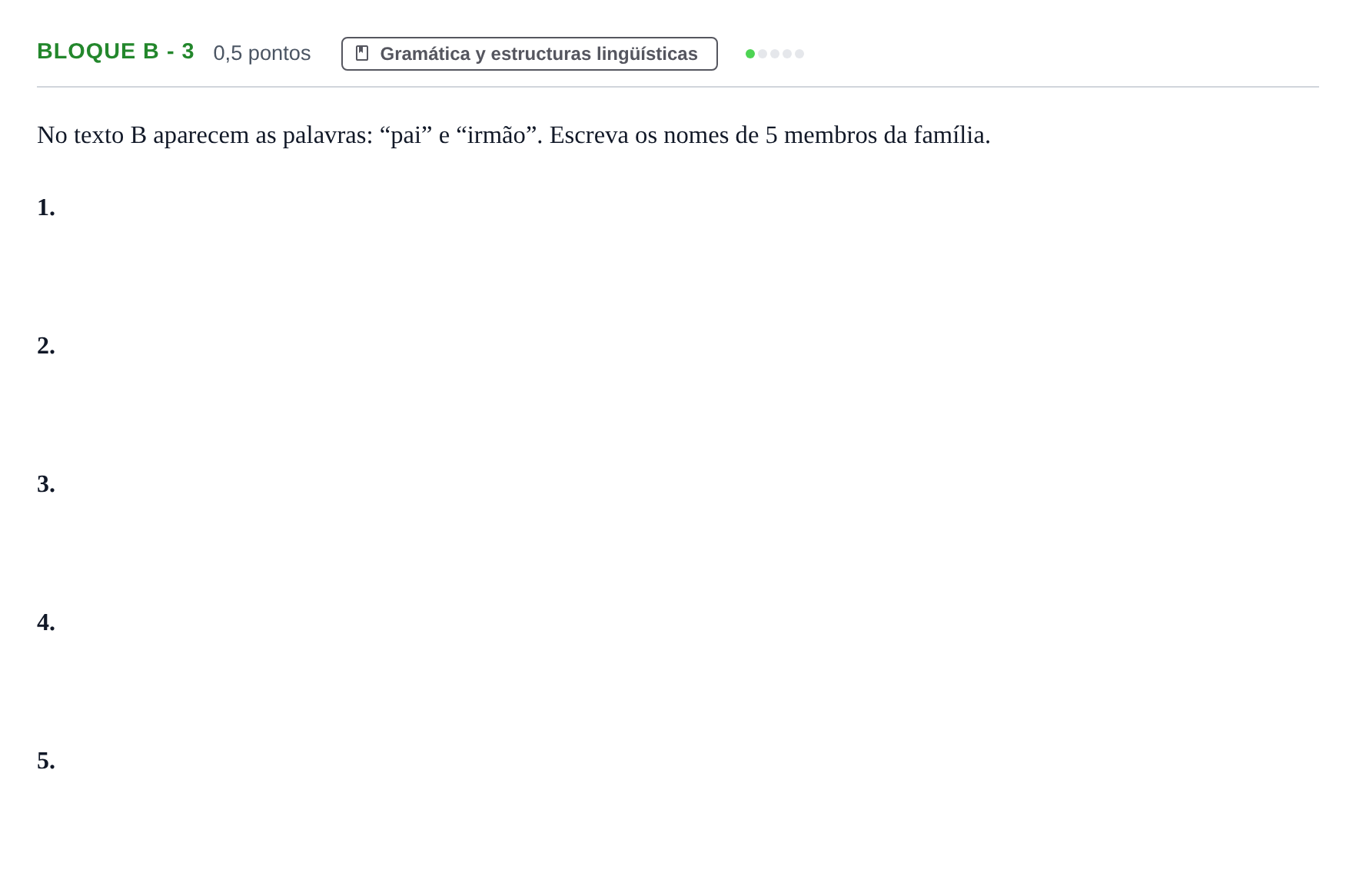 Enunciado: Bloque B - 3 · Portugués PAU Andalucía Examen 8 2020