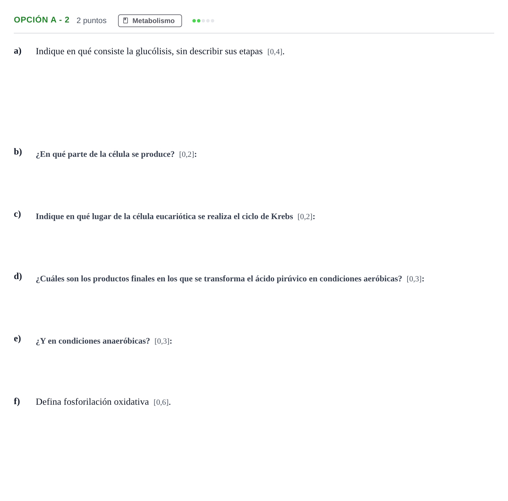 Enunciado: Opción A - 2 · Biología PAU Andalucía Reserva B 2019