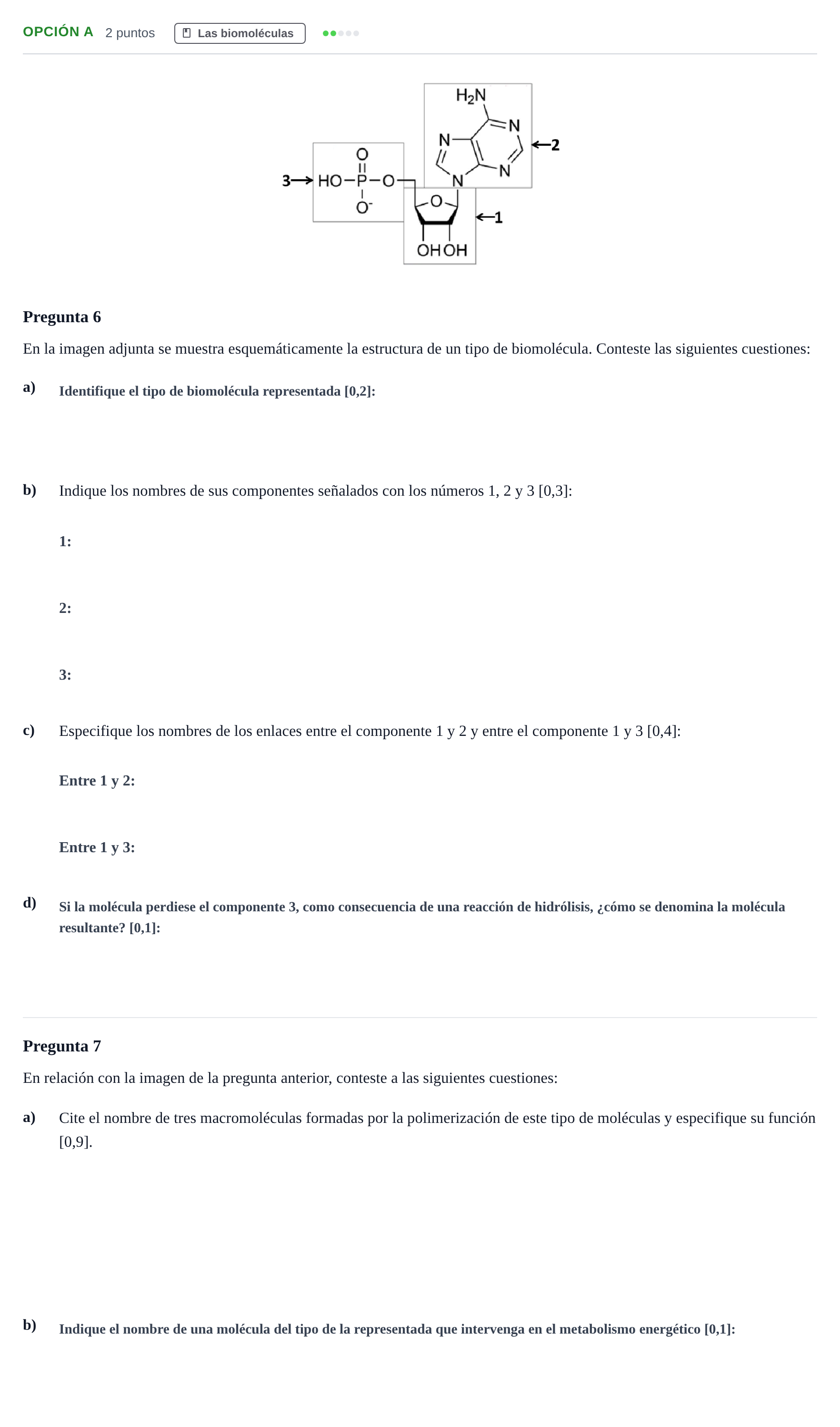 Enunciado: Opción A · Biología PAU Andalucía Ordinaria Suplente 2019