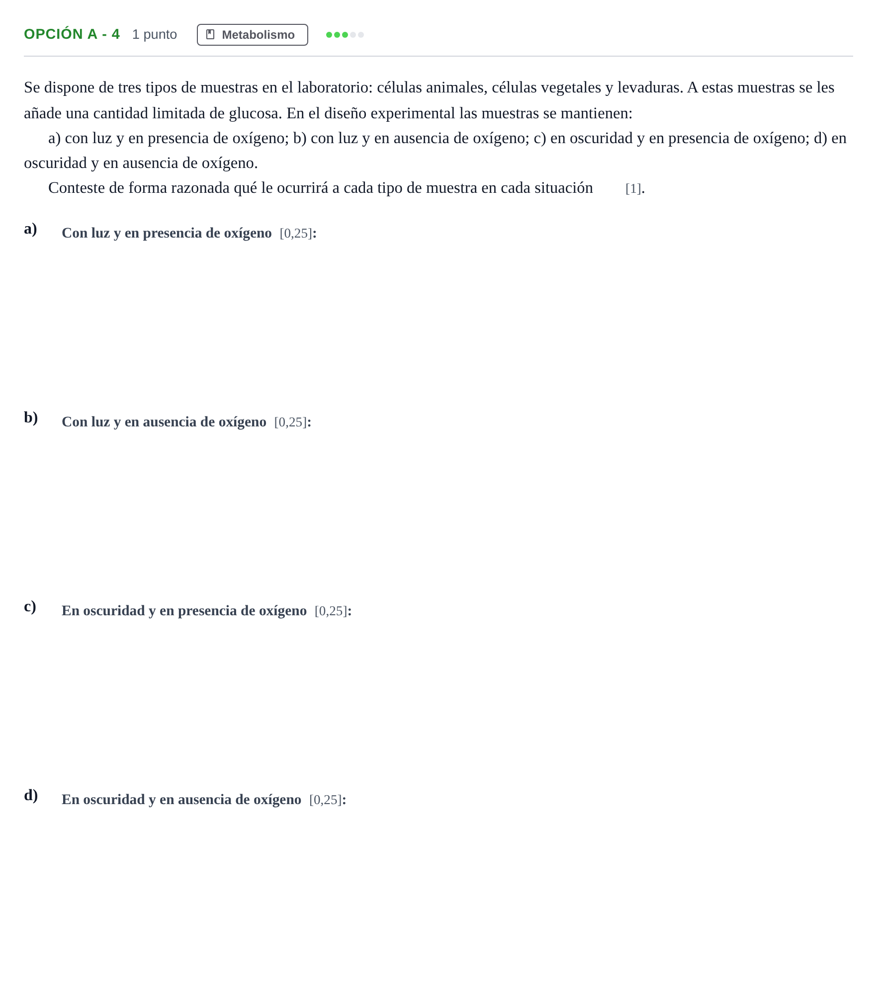 Enunciado: Opción A - 4 · Biología PAU Andalucía Ordinaria Titular 2019