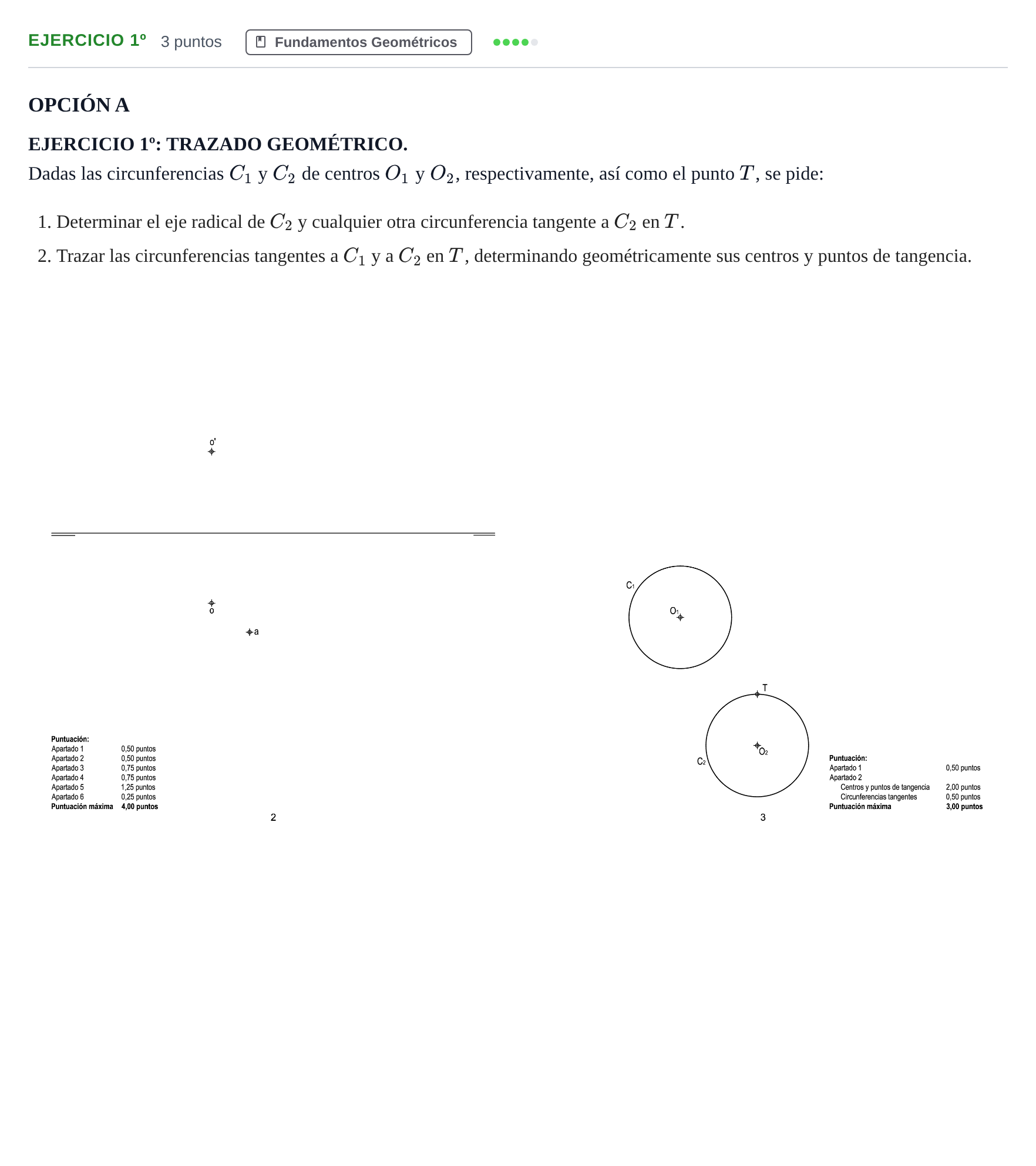 Enunciado: Ejercicio 1º · Dibujo técnico II PAU Andalucía Extraordinaria Suplente Opción A 2019