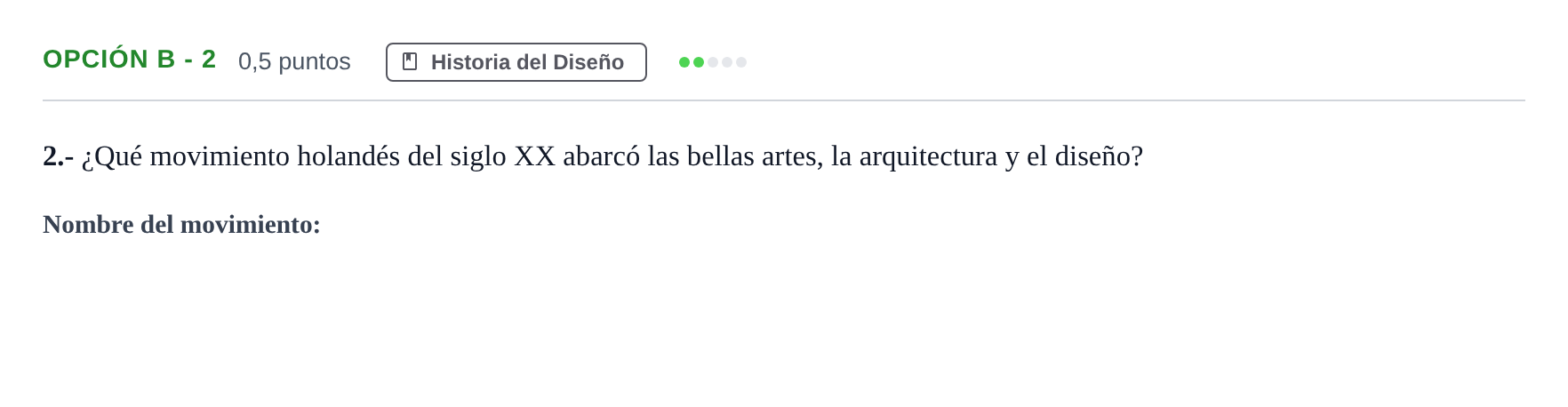 Enunciado: Opción B - 2 · Diseño PAU Andalucía Extraordinaria Titular 2019
