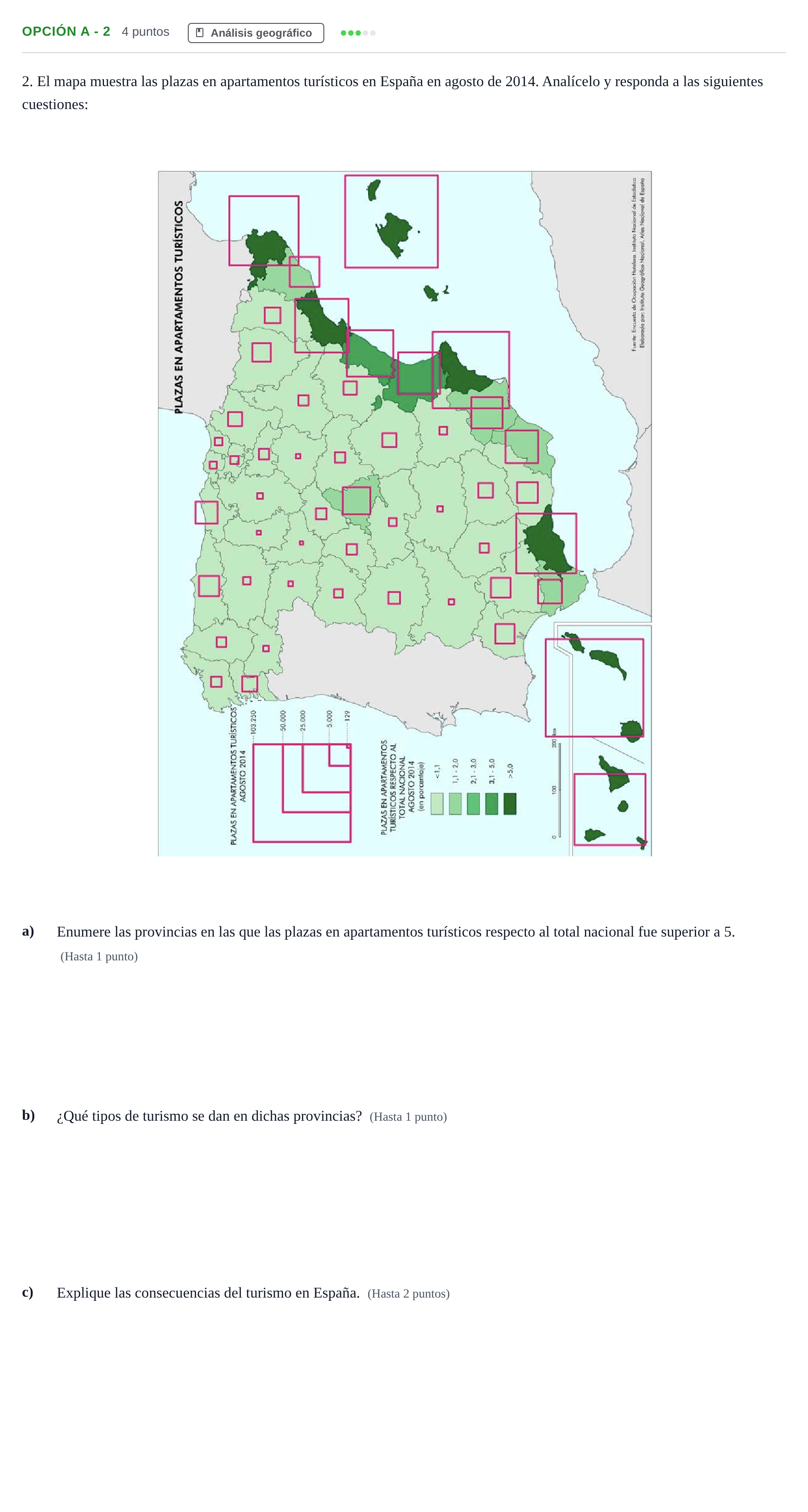 Enunciado: Opción A - 2 · Geografía PAU Andalucía Reserva A 2019