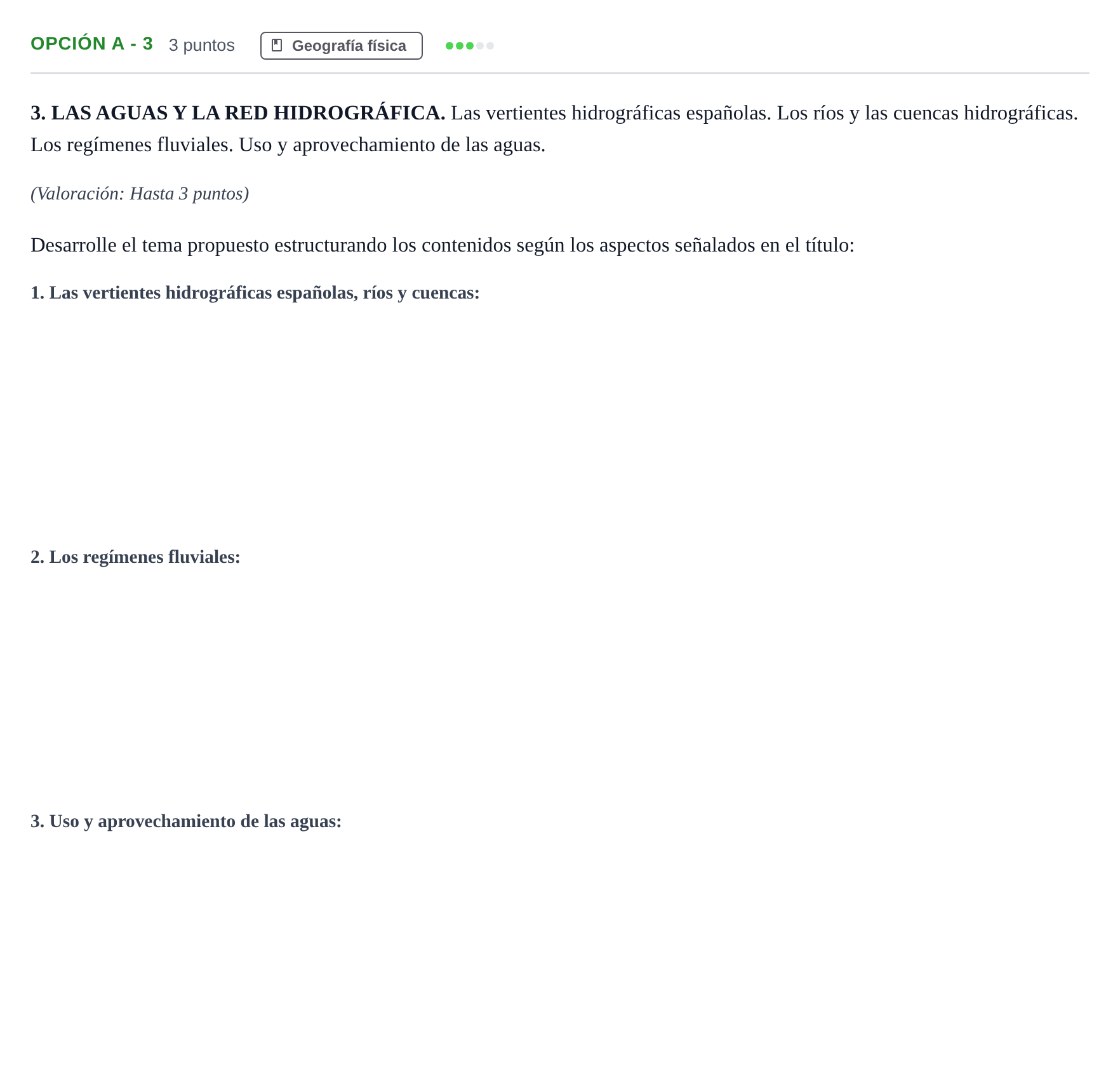Enunciado: Opción A - 3 · Geografía PAU Andalucía Ordinaria Suplente 2019