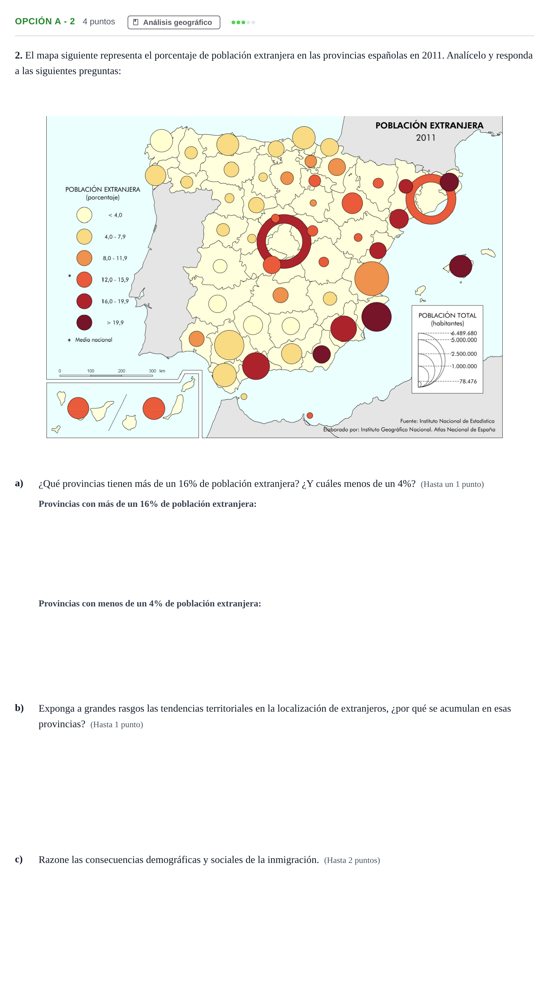 Enunciado: Opción A - 2 · Geografía PAU Andalucía Ordinaria Titular 2019
