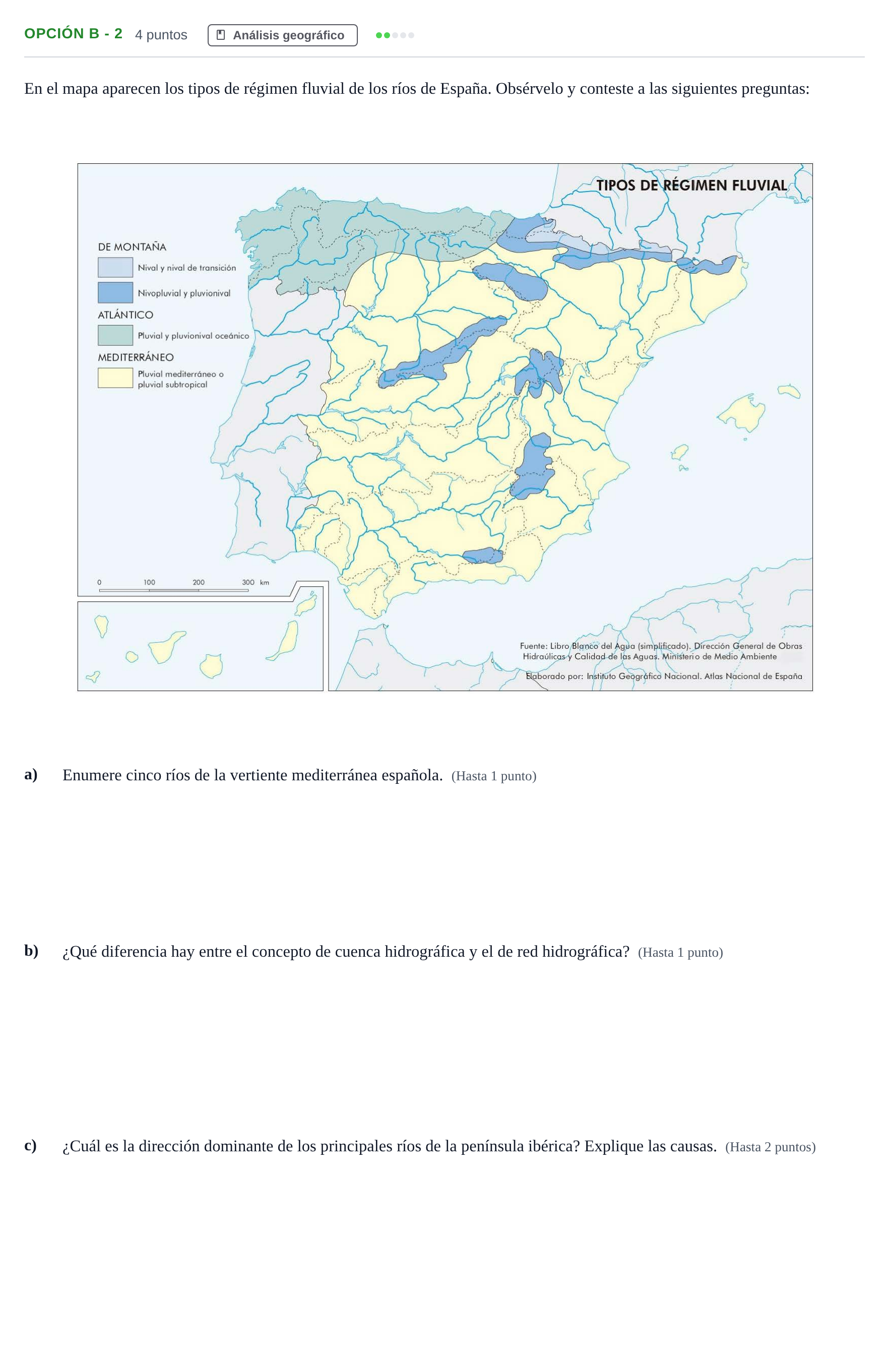 Enunciado: Opción B - 2 · Geografía PAU Andalucía Ordinaria Titular 2019