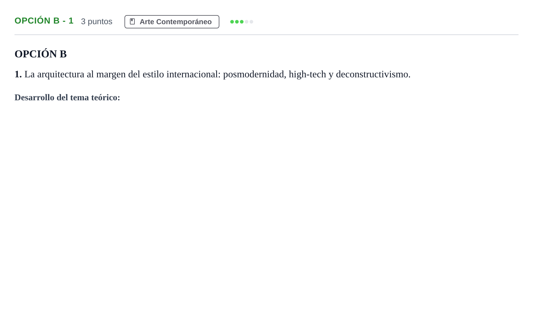 Enunciado: Opción B - 1 · Historia del Arte PAU Andalucía Ordinaria Suplente 2019