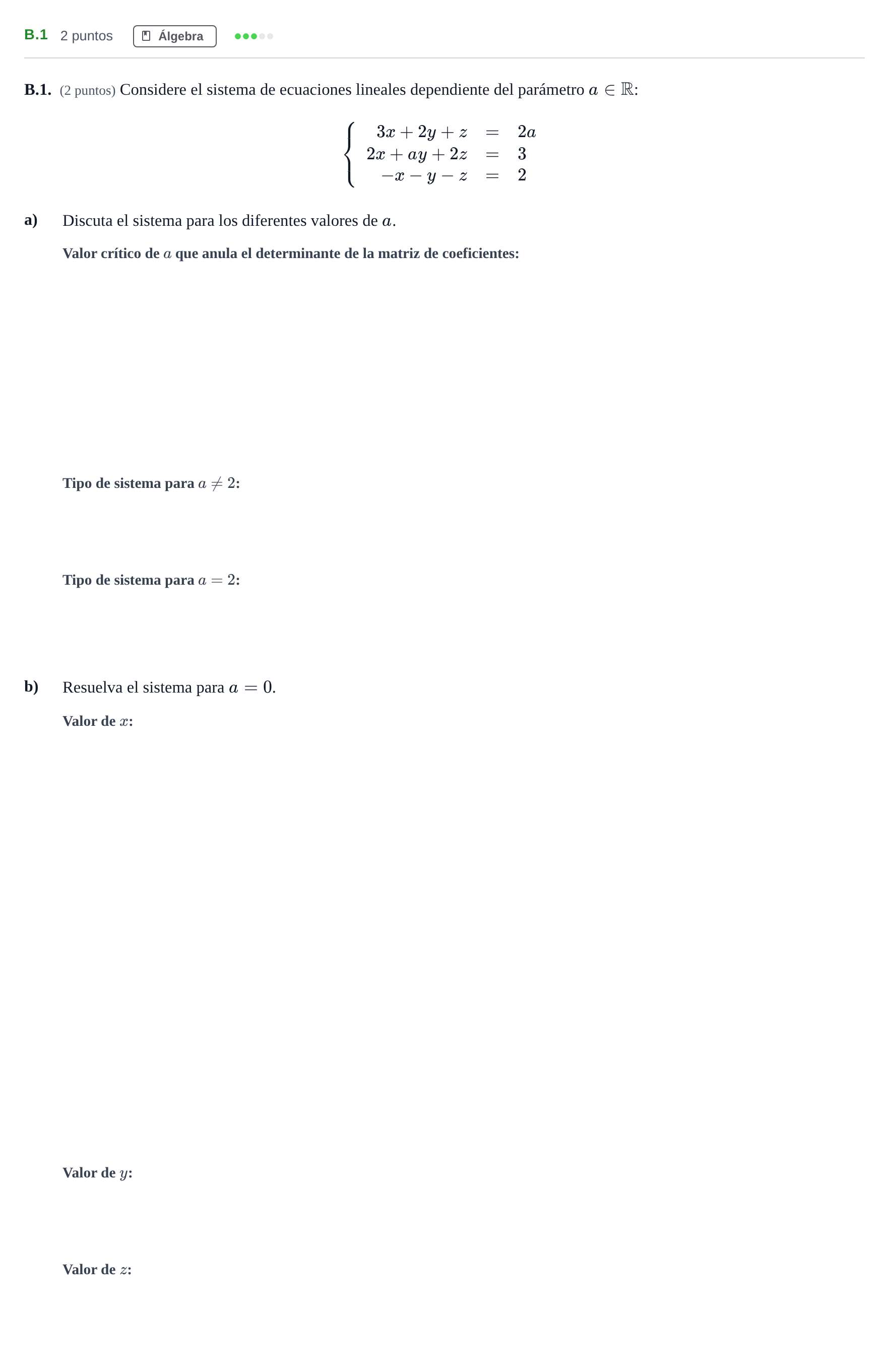 Enunciado: Ejercicio B.1 · Matemáticas aplicadas a las Ciencias Sociales II PAU Madrid Ordinaria Coincidencias 2020