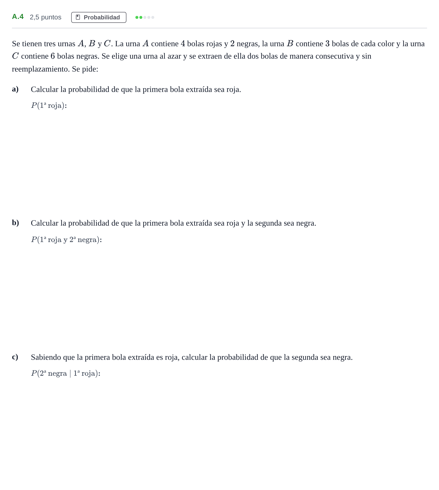 Enunciado: Ejercicio A.4 · Matemáticas II PAU Madrid Extraordinaria 2020