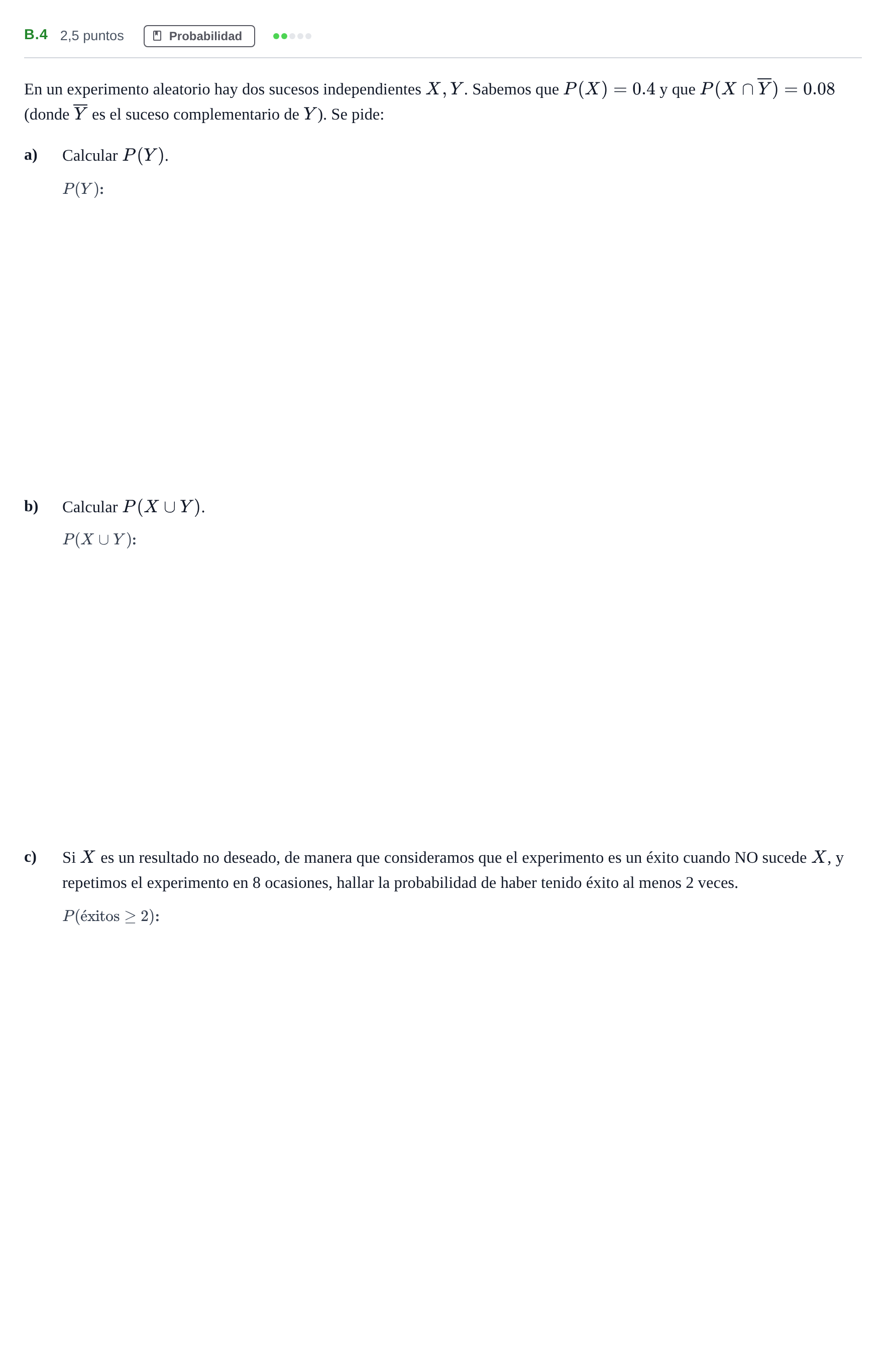 Enunciado: Ejercicio B.4 · Matemáticas II PAU Madrid Extraordinaria 2020