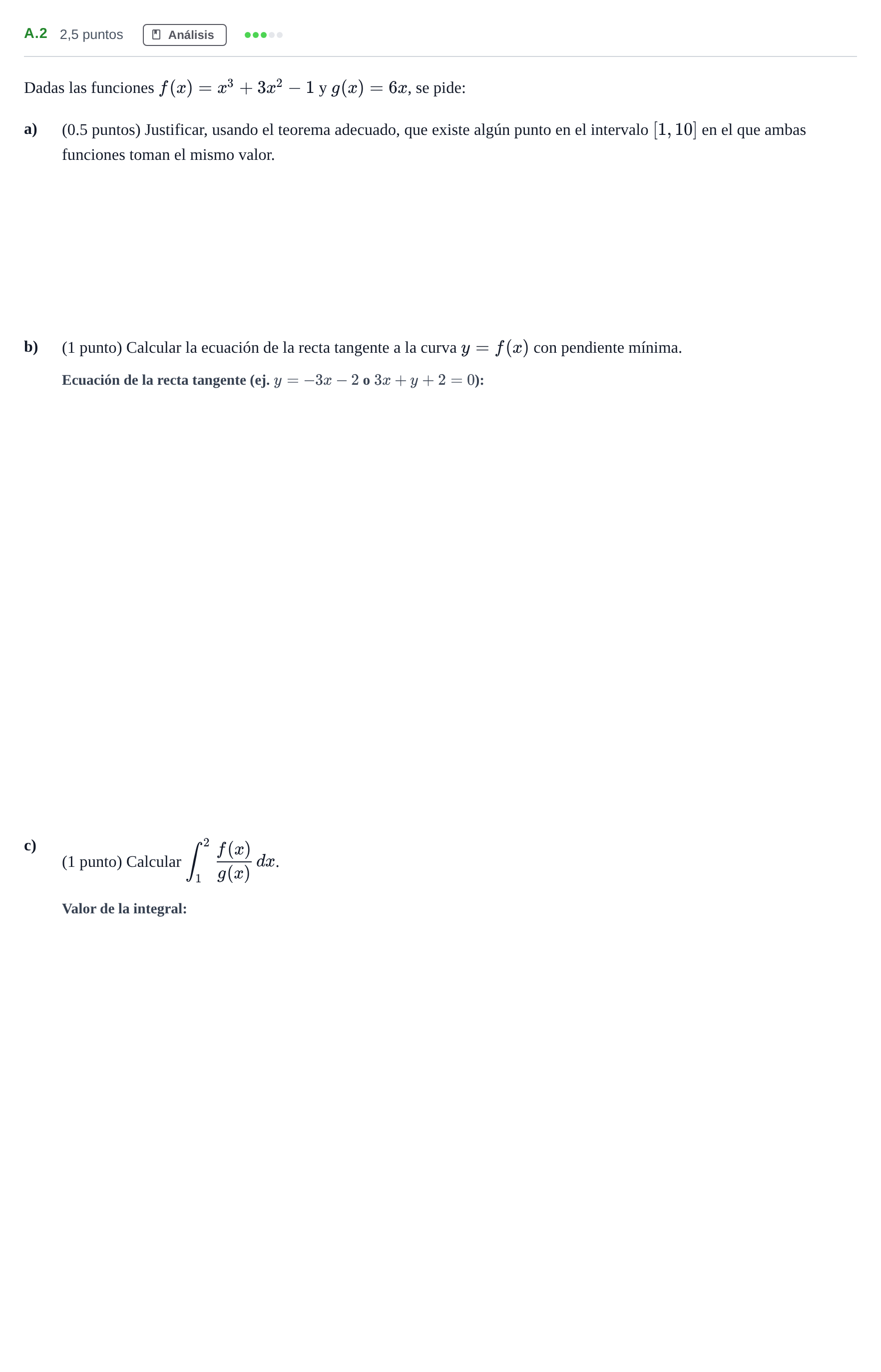 Enunciado: Ejercicio A.2 · Matemáticas II PAU Madrid Ordinaria 2020
