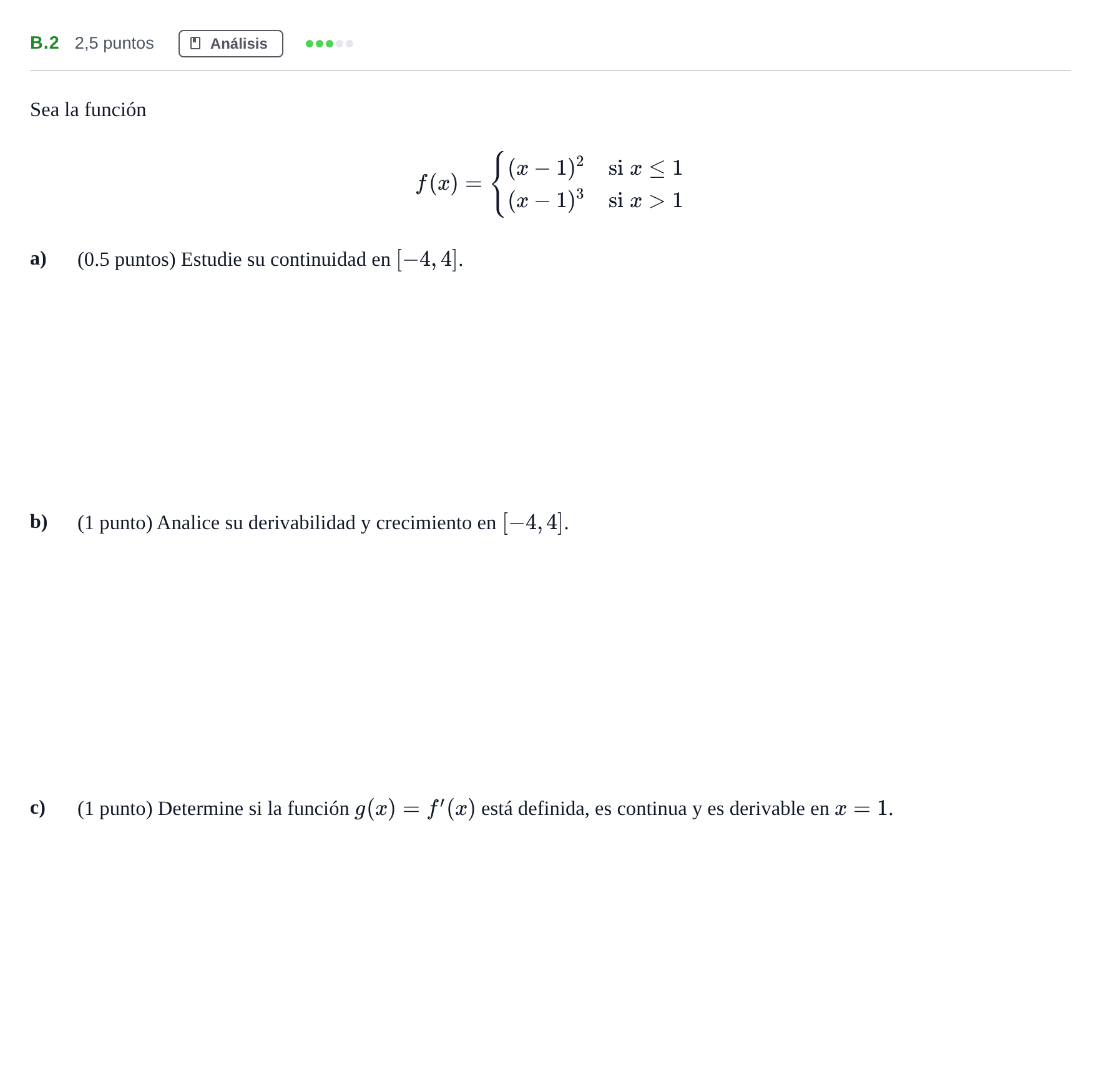 Enunciado: Ejercicio B.2 · Matemáticas II PAU Madrid Ordinaria 2020