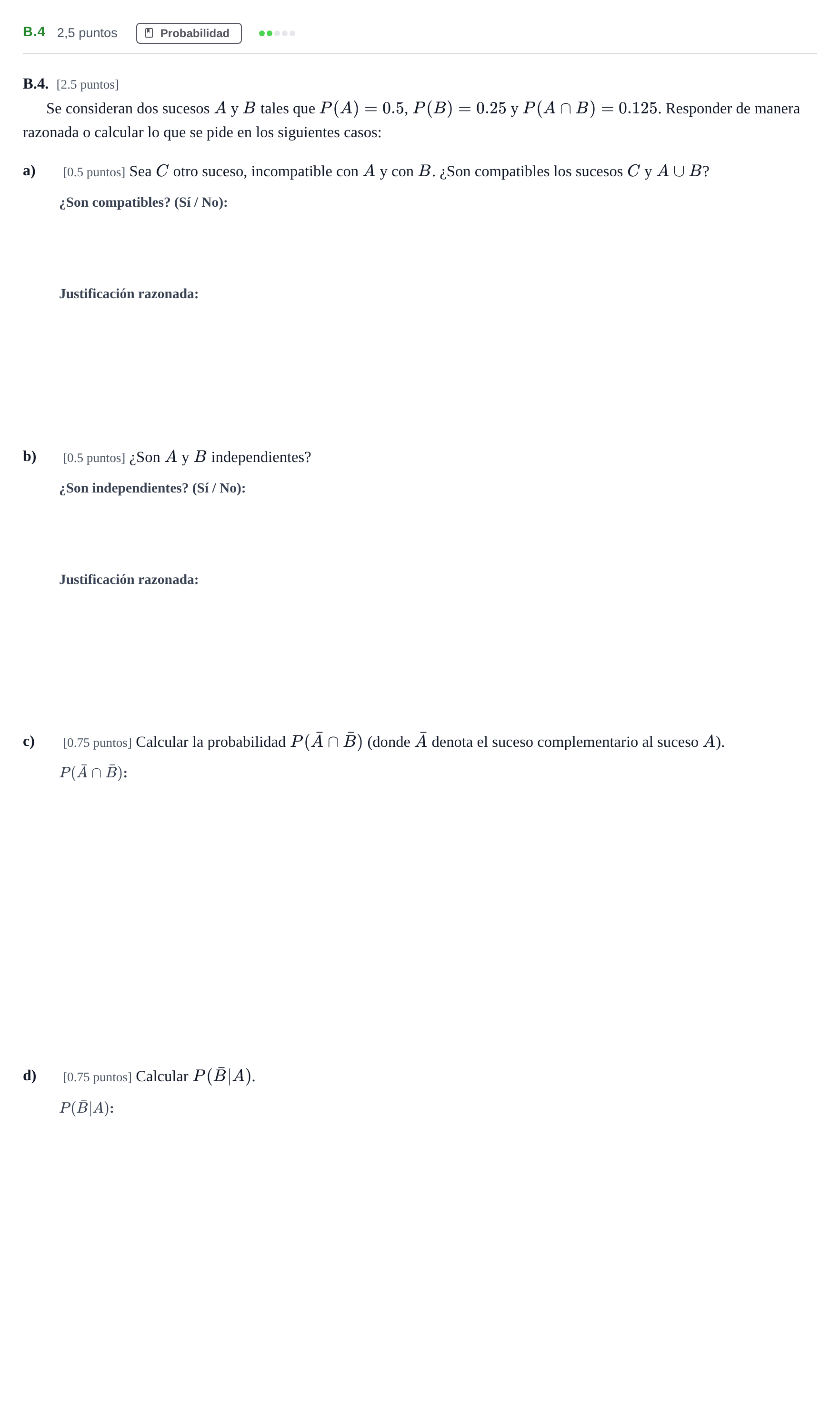 Enunciado: Ejercicio B.4 · Matemáticas II PAU Madrid Ordinaria 2020