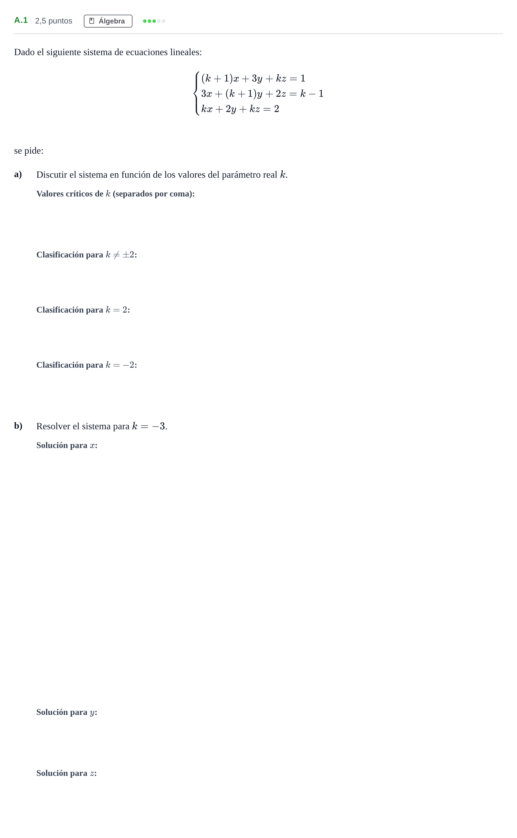 Enunciado: Ejercicio A.1 · Matemáticas II PAU Madrid Ordinaria Coincidencias 2020