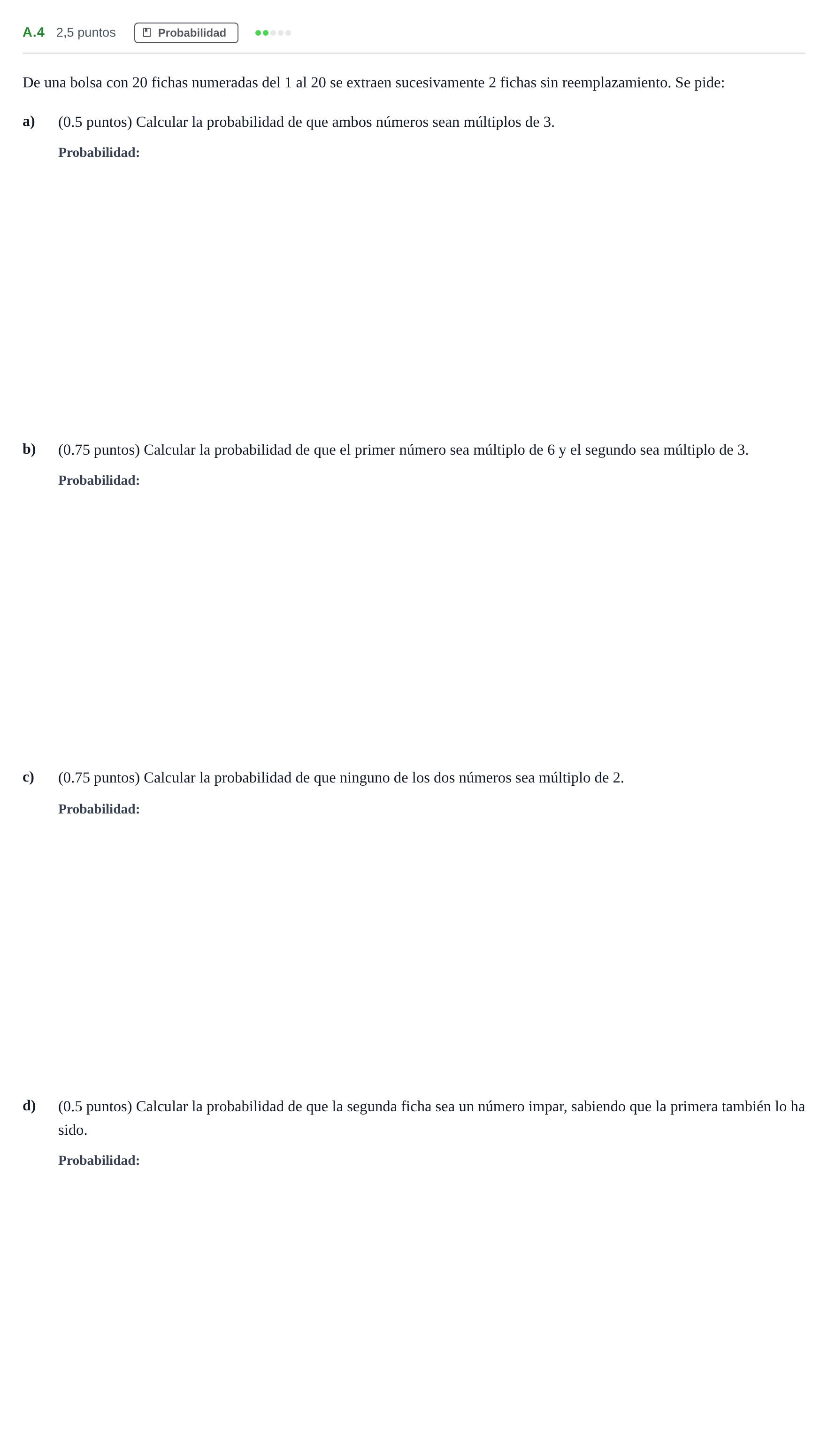 Enunciado: Ejercicio A.4 · Matemáticas II PAU Madrid Ordinaria Coincidencias 2020