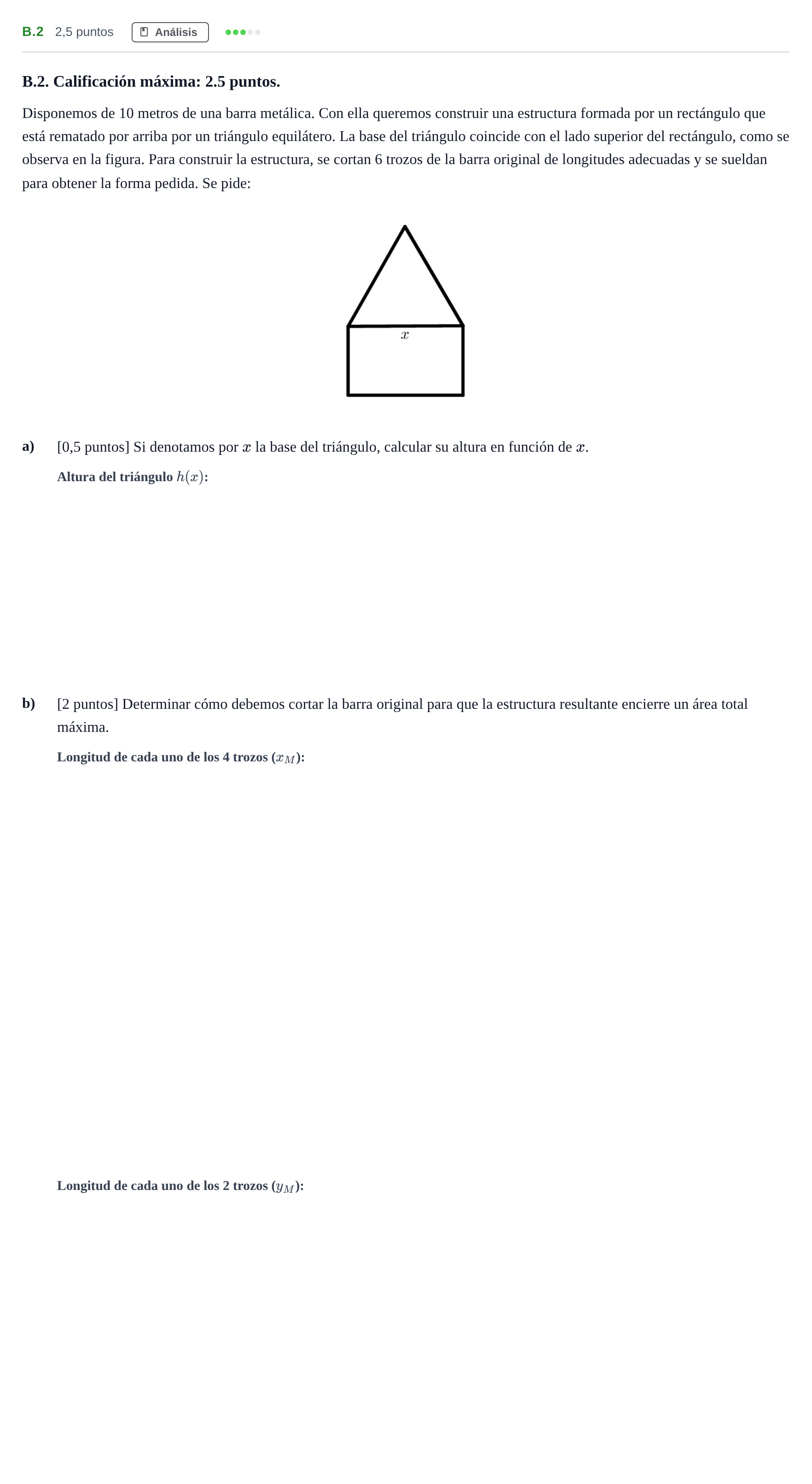 Enunciado: Ejercicio B.2 · Matemáticas II PAU Madrid Ordinaria Coincidencias 2020