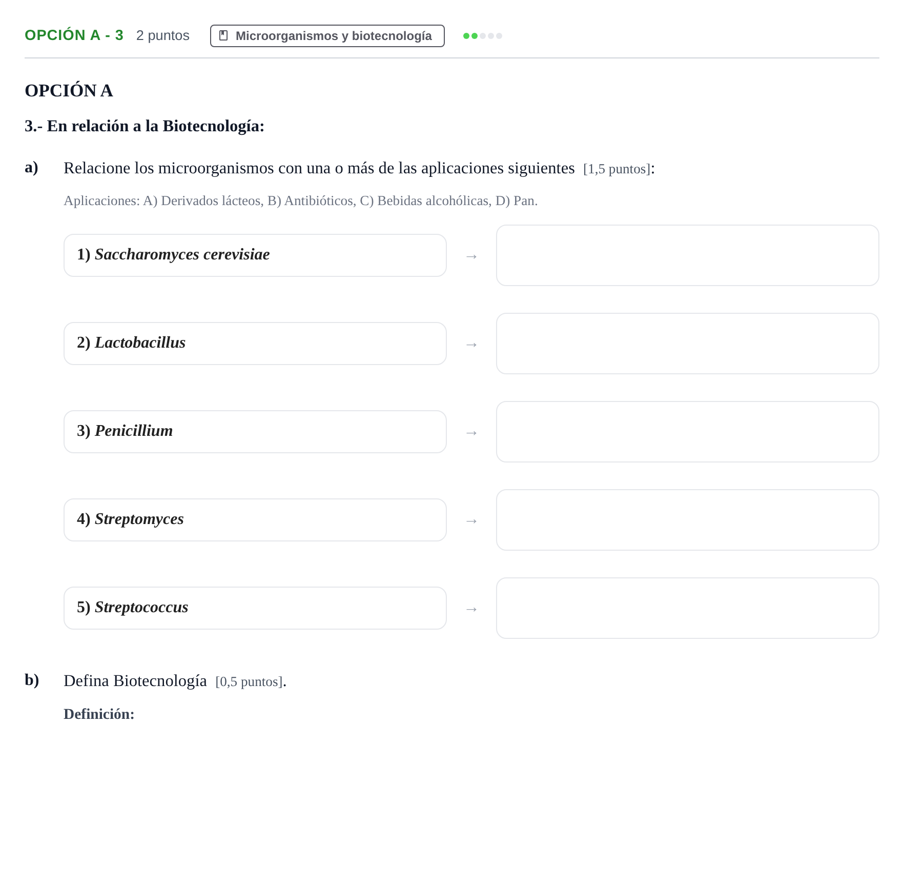 Enunciado: Opción A - 3 · Biología PAU Madrid Extraordinaria 2019