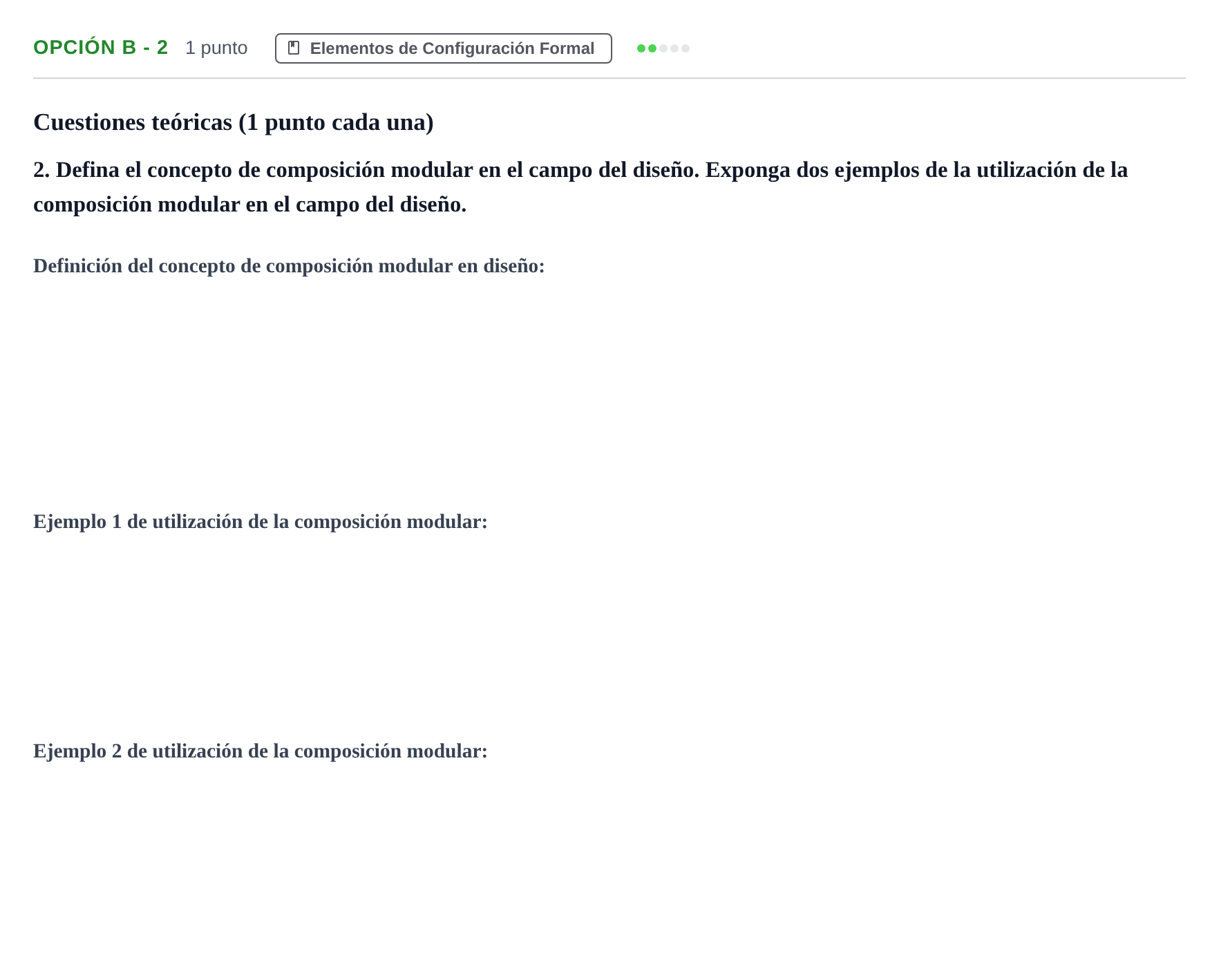 Enunciado: Opción B - 2 · Diseño PAU Madrid Extraordinaria 2019