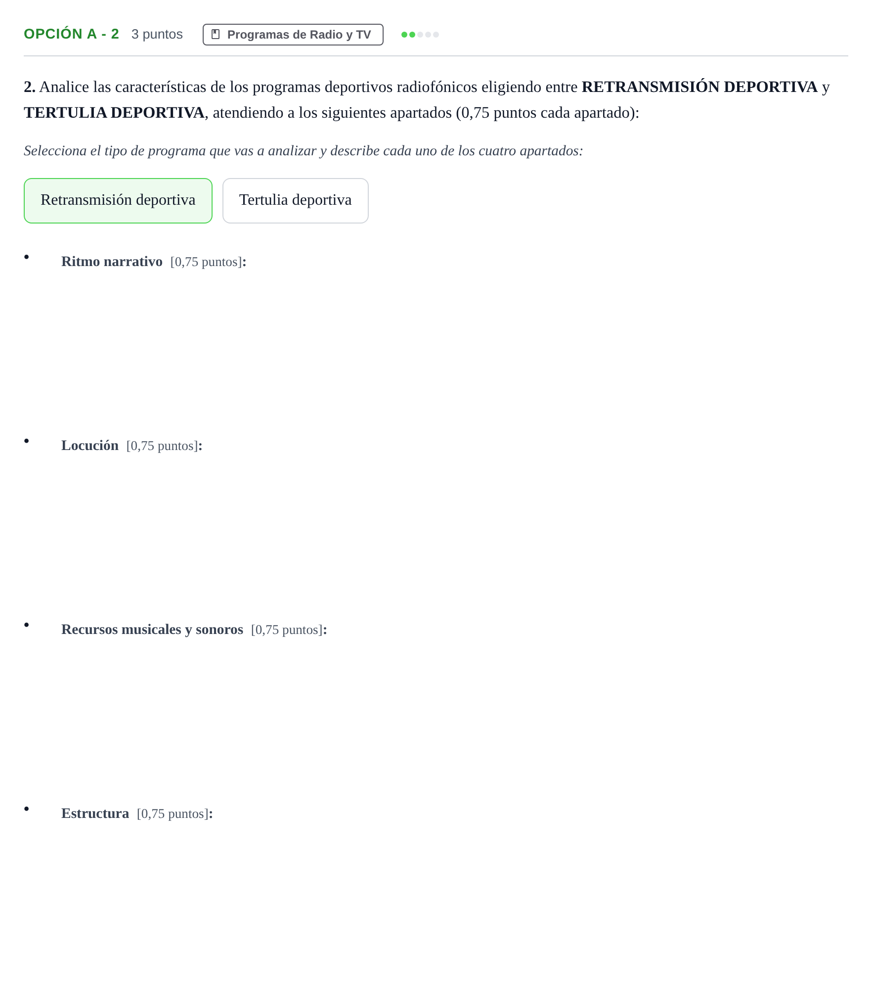 Enunciado: Opción A - 2 · Cultura Audiovisual II PAU Madrid Ordinaria 2019